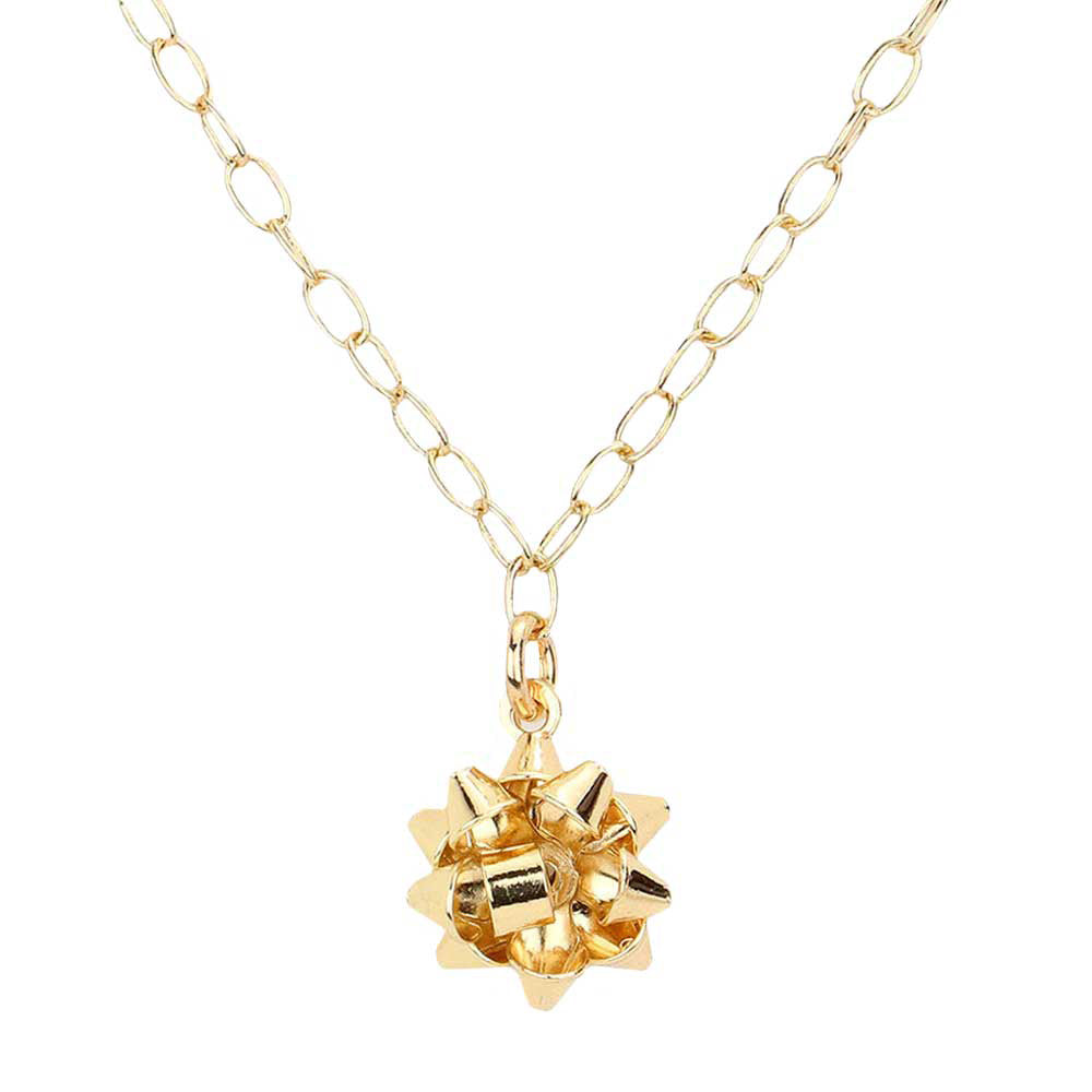 Gold Christmas Gift Bow Necklace, get ready to receive appreciation with these beautiful bow Necklaces. Put on a pop of color to complete your ensemble. Beautifully crafted for adding just the right amount of shimmer & shine and a touch of class with trendiness to any occasion and even to special events. Perfect gift for Birthdays, anniversaries, Mother's Day, Valentine's Day, etc for your friends, family, and the person you love the most. Stay beautiful!