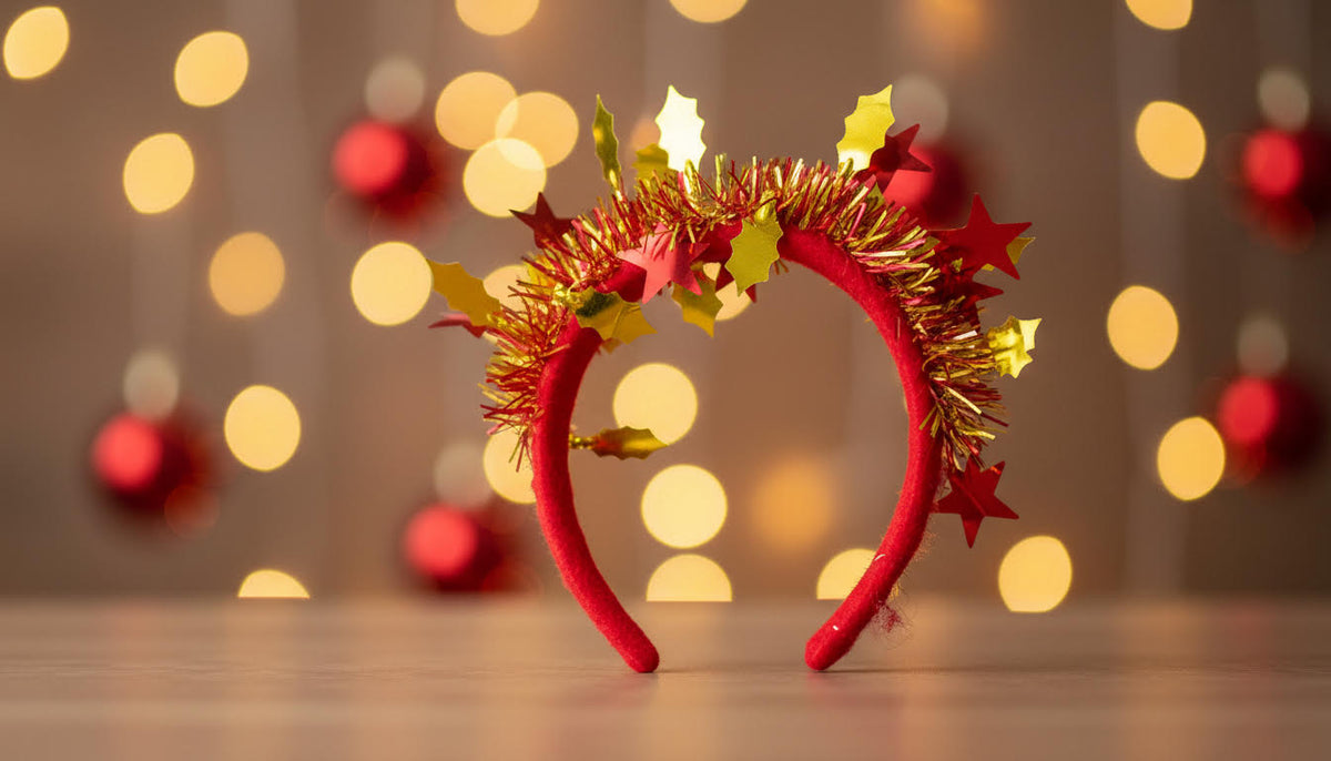 Red and Gold Christmas Headband - Charming Charlie