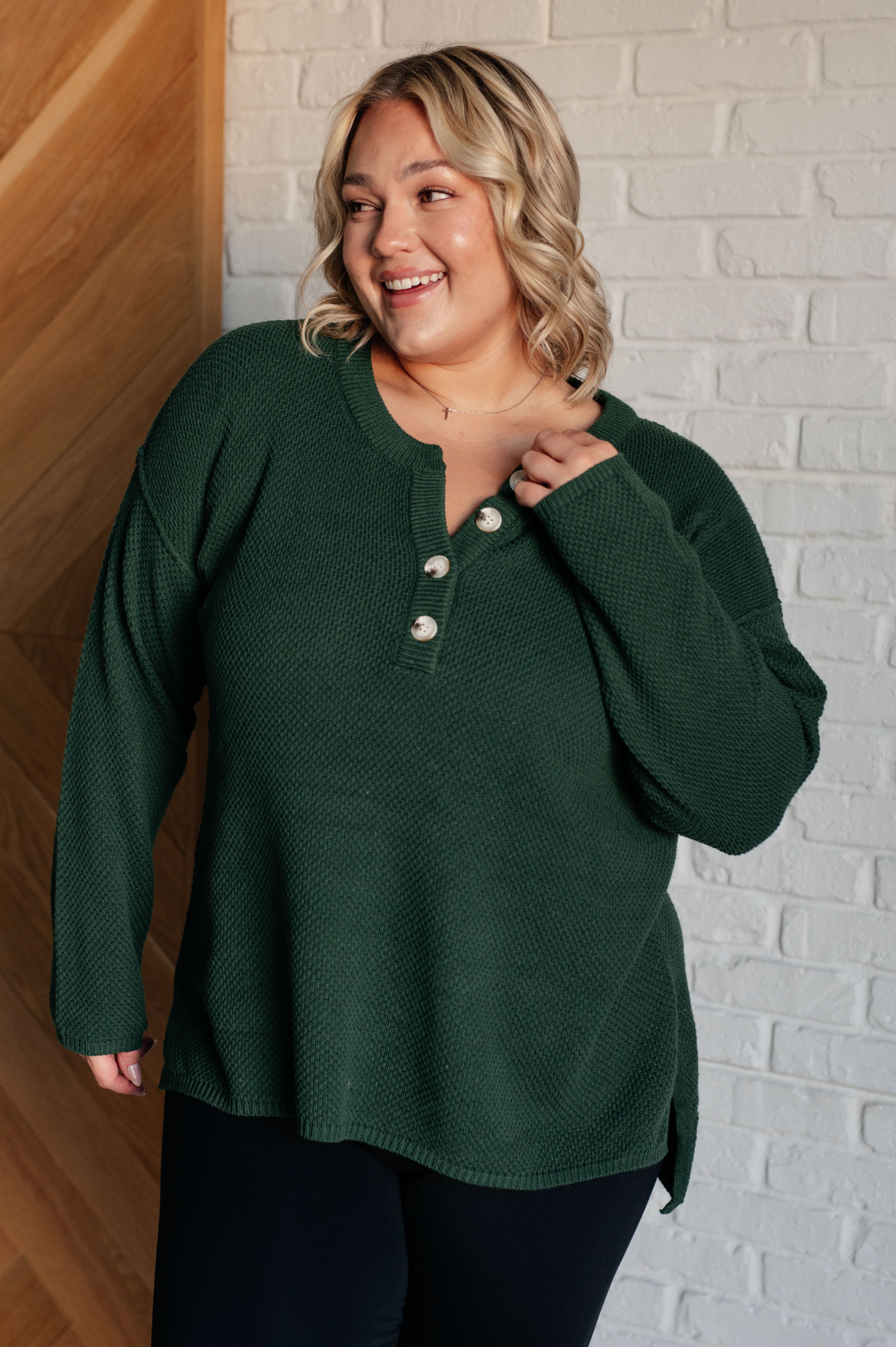 Good Afternoon Henley Sweater - Charming Charlie