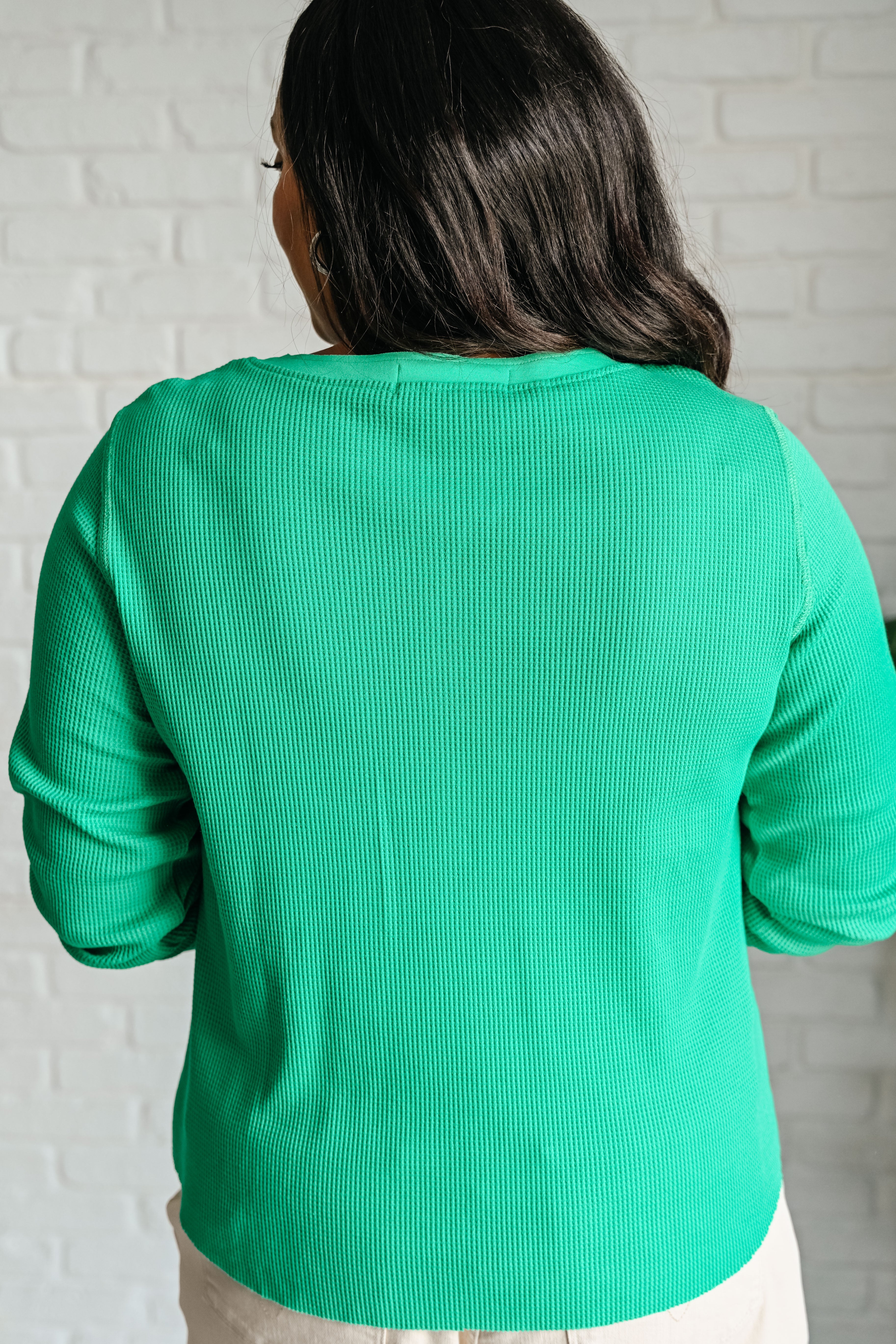 Greensleeves Waffle Knit Henley - Charming Charlie