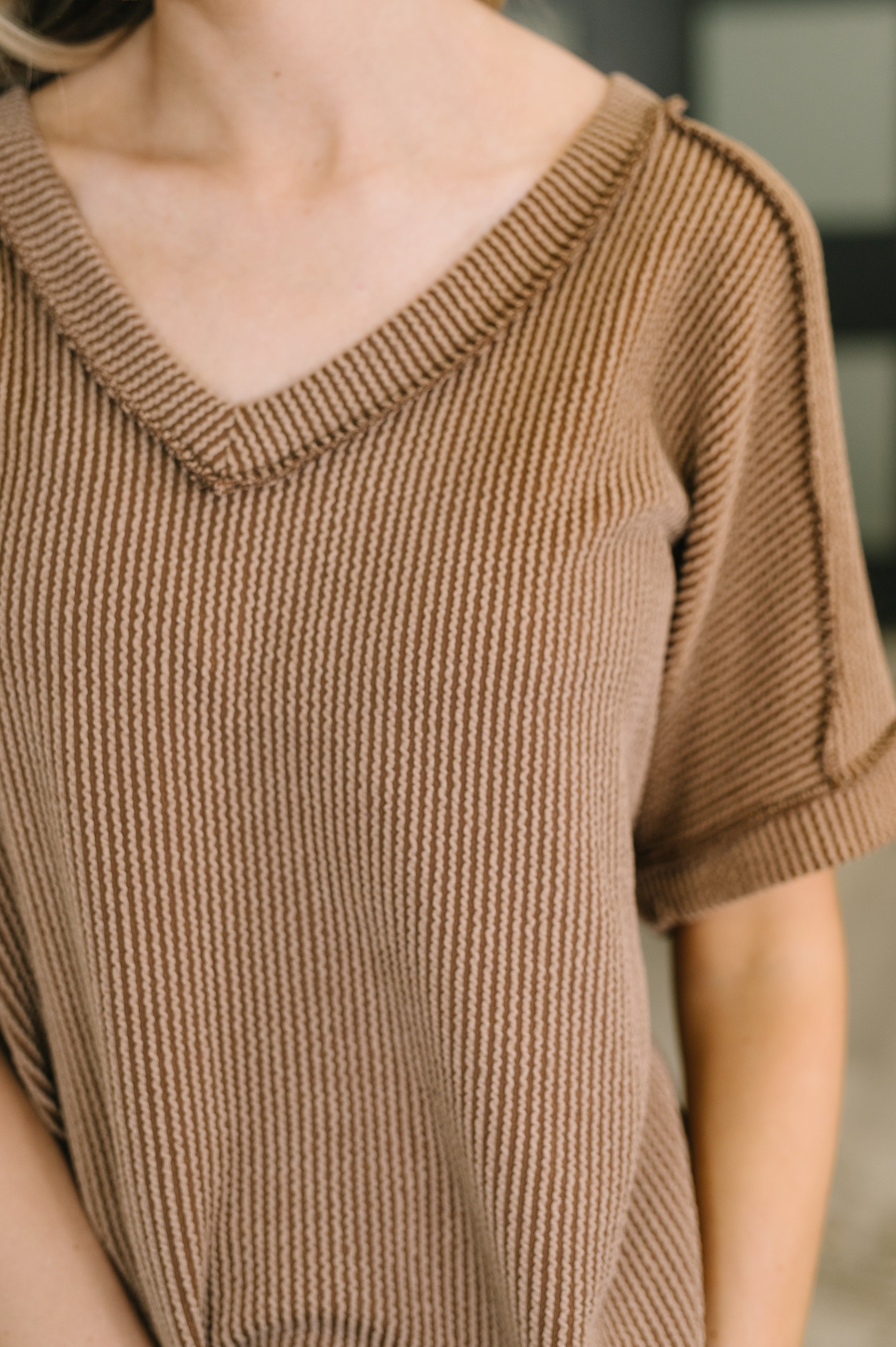 Growing Restless V-Neck Tee in Brown - Charming Charlie