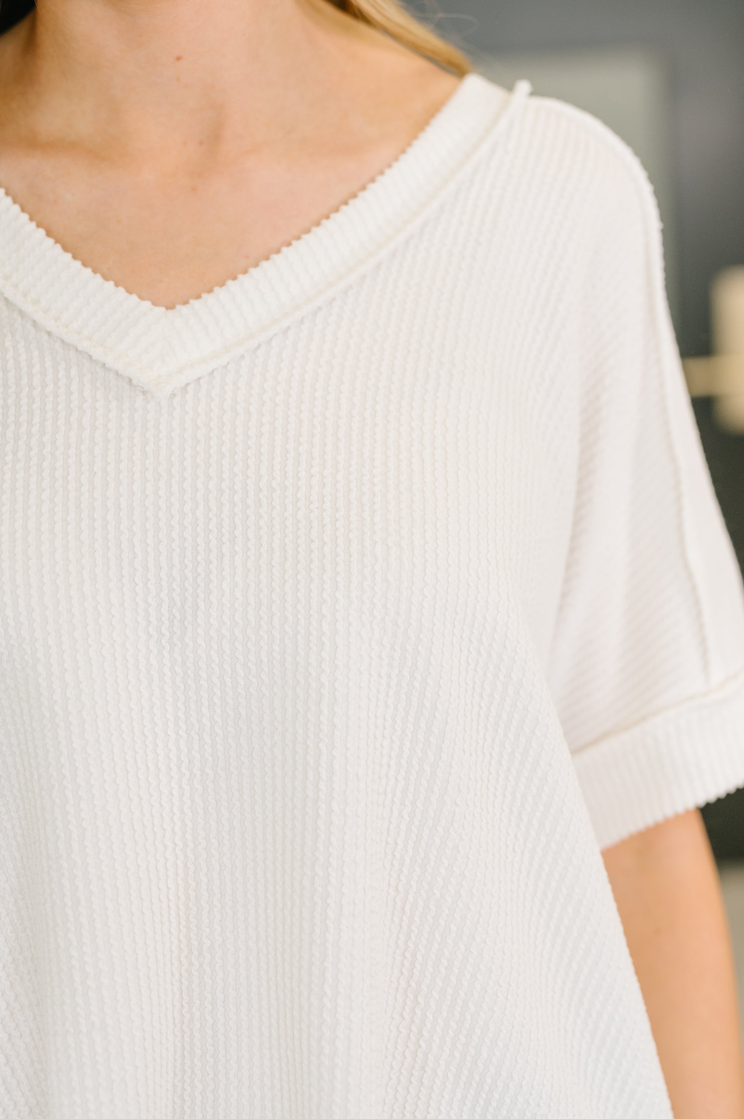 Growing Restless V-Neck Tee in White - Charming Charlie