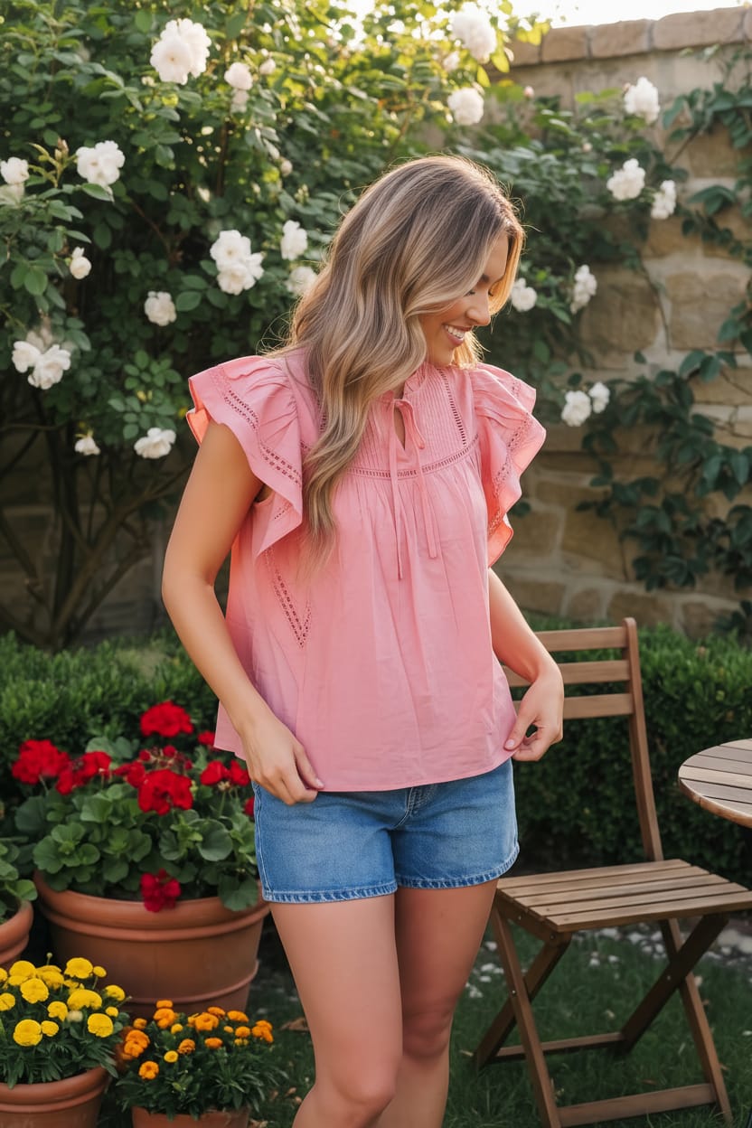Sweet Strawberry Ruffle Flutter Top - Charming Charlie