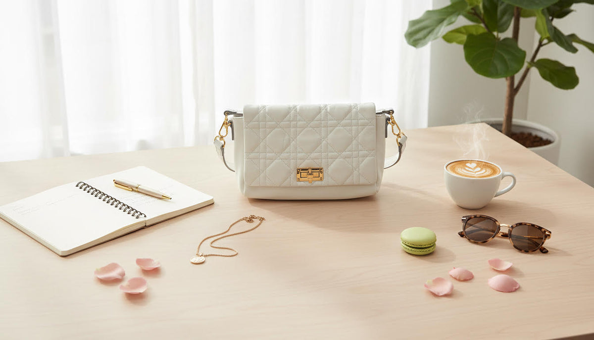 Elegant White Quilted Handbag - Charming Charlie