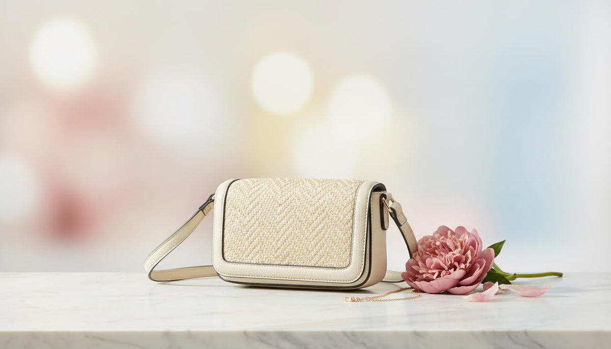 Chic Beige Woven Crossbody Bag - Charming Charlie