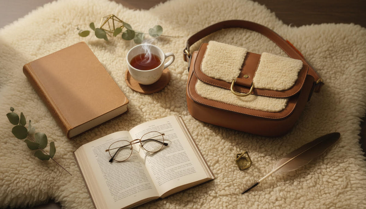 Cozy Brown Shearling-Accented Handbag - Charming Charlie
