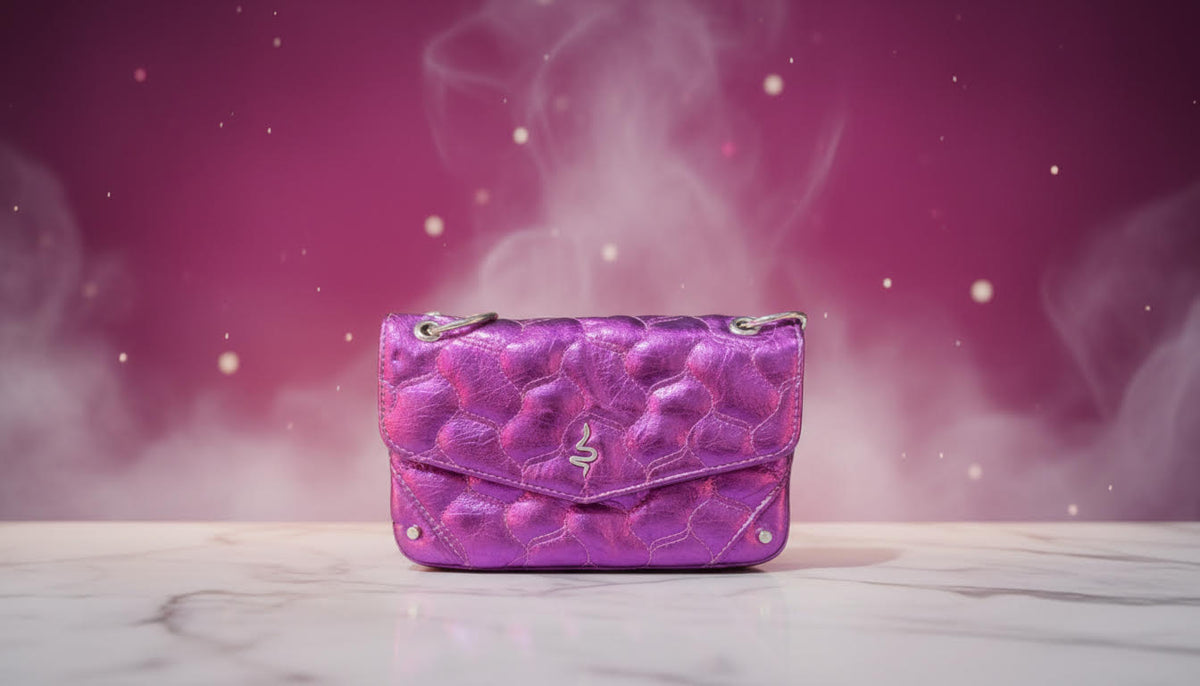 Shiny Quilted Purple Clutch Bag - Charming Charlie