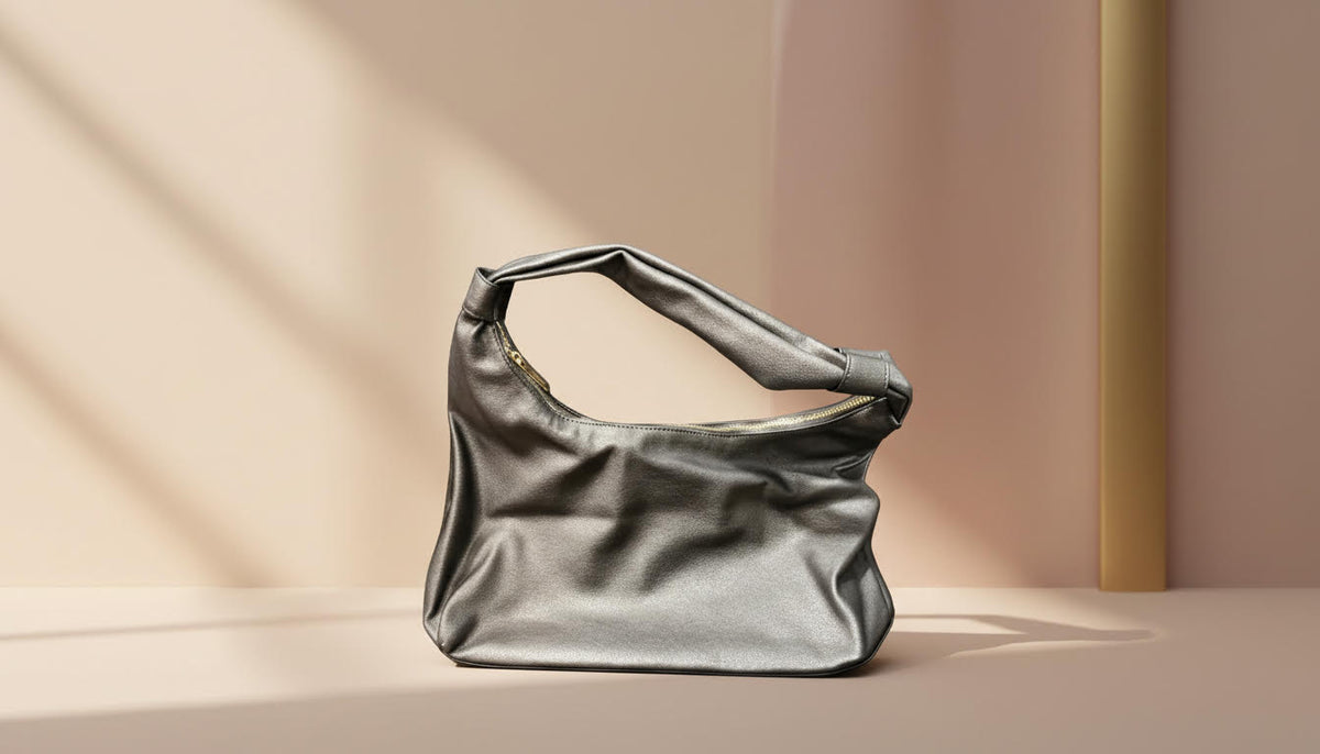 Sleek Metallic Hobo-Style Handbag - Charming Charlie