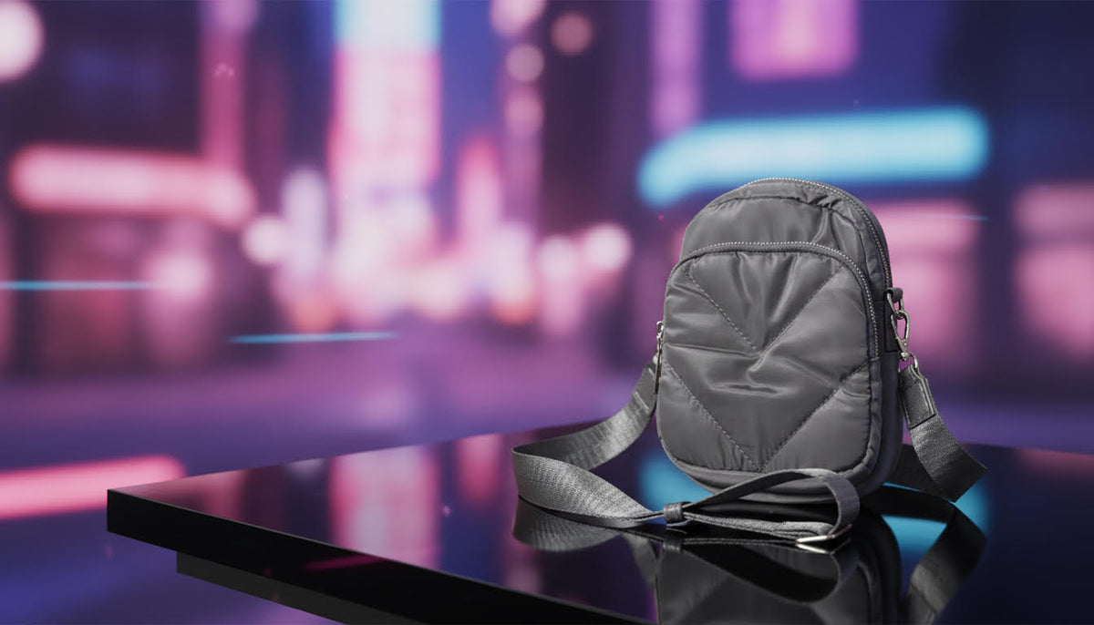 Sleek Gray Quilted Crossbody Bag - Charming Charlie