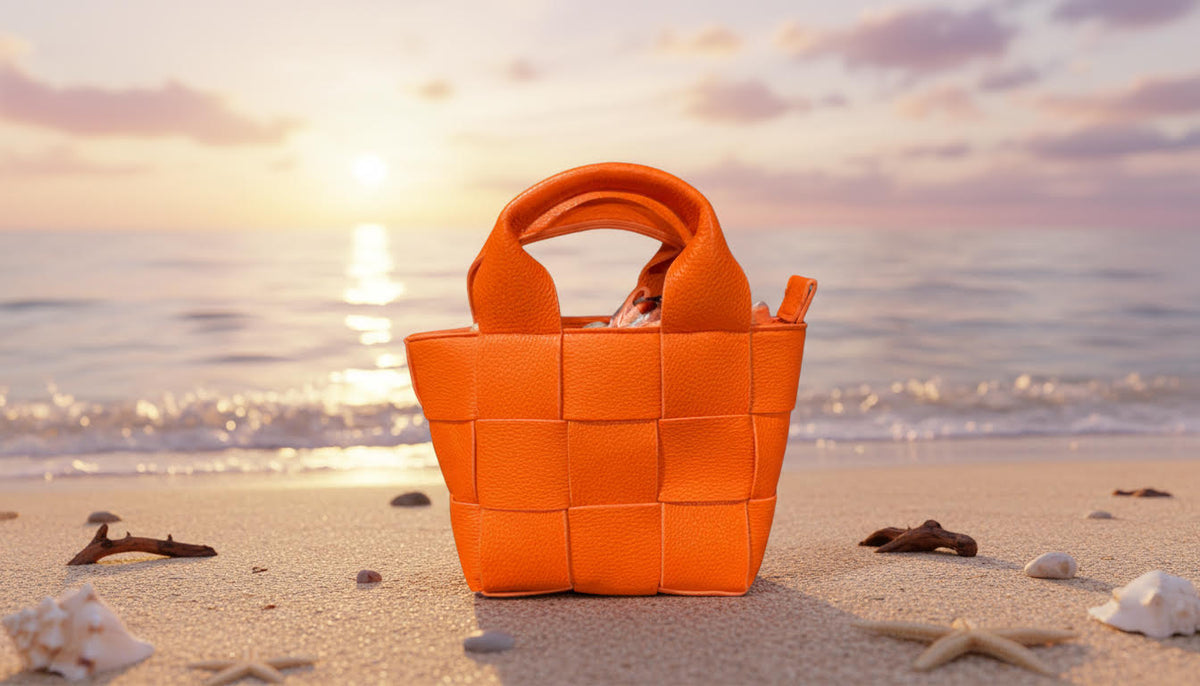 Vibrant Orange Woven Handbag - Charming Charlie
