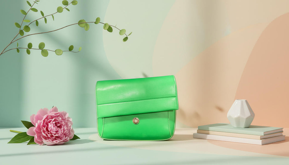 Vibrant Green Leather Handbag with Sleek Design - Charming Charlie