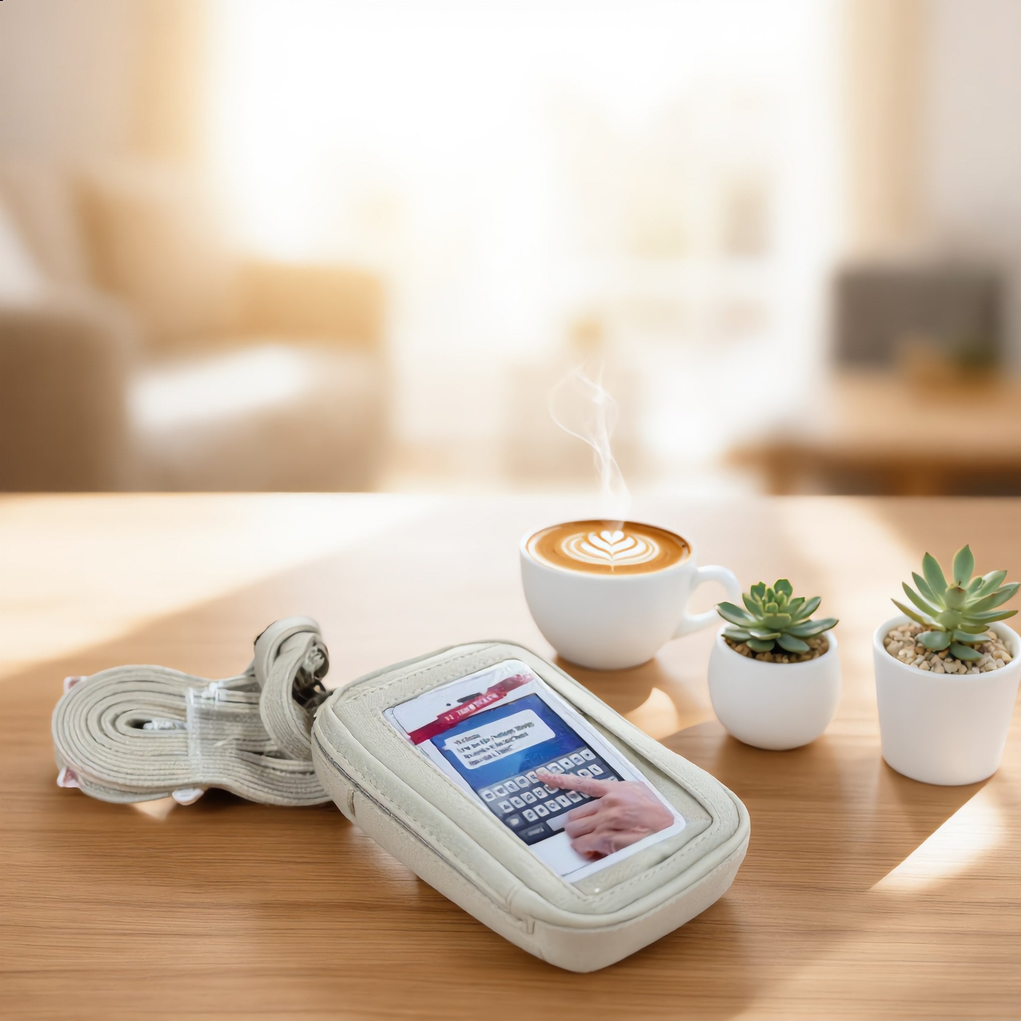 White Leather Touchscreen Phone Wallet. - Charming Charlie