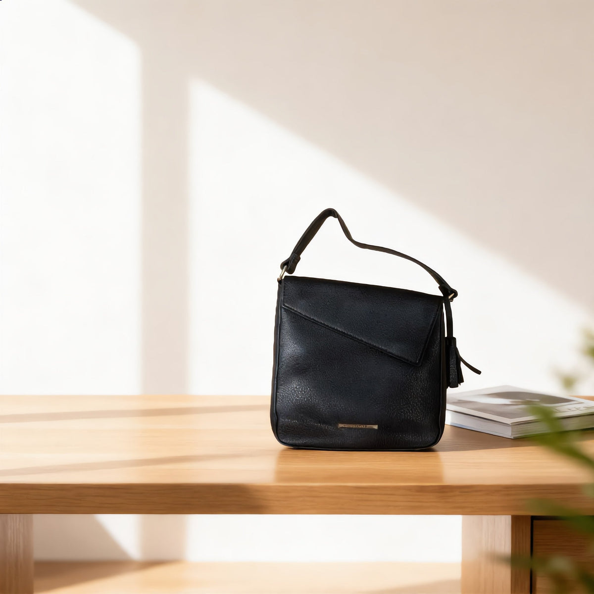 Alexis Bendel Black Vegan Leather Satchel - Charming Charlie