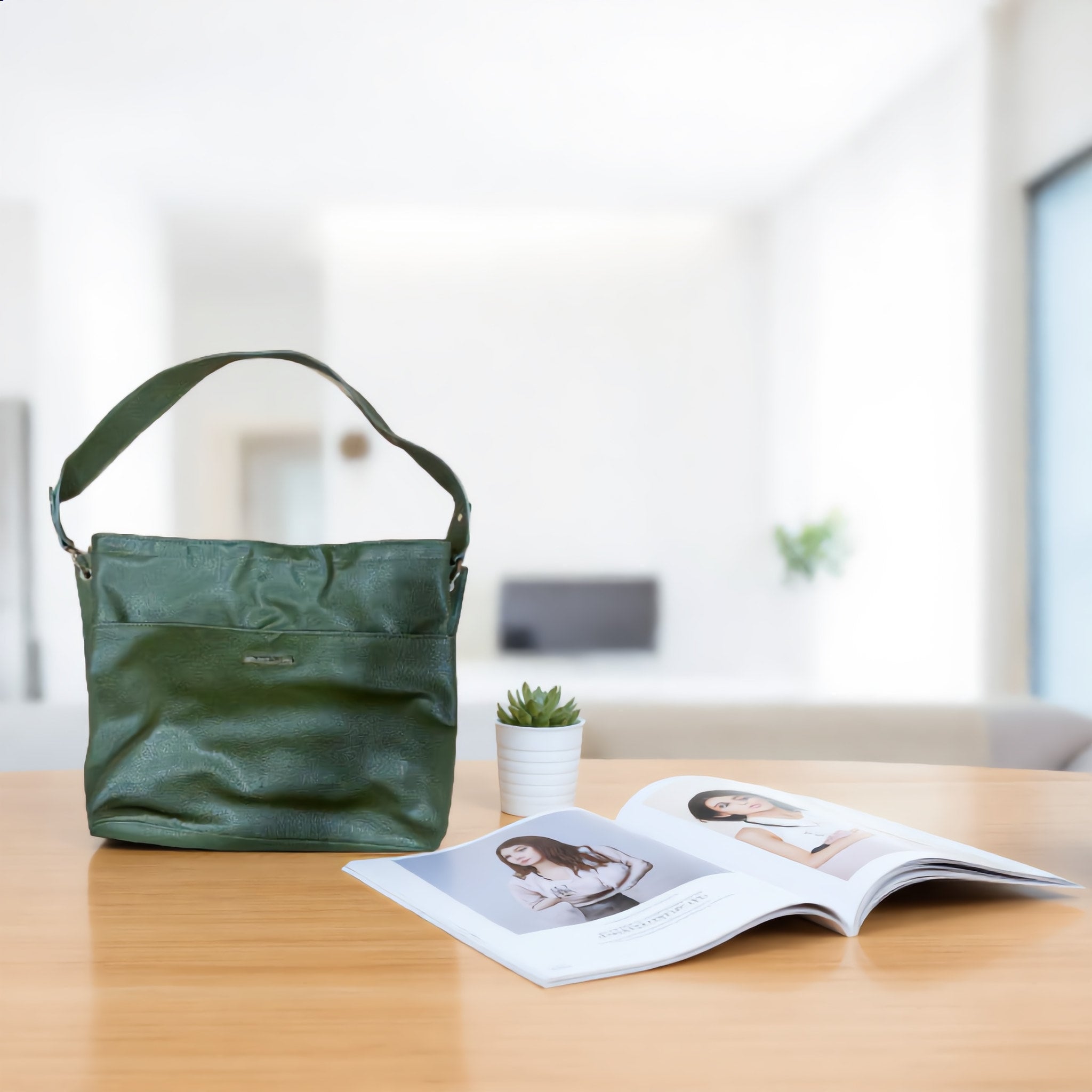 Green Gathered Shoulder Bag - Charming Charlie