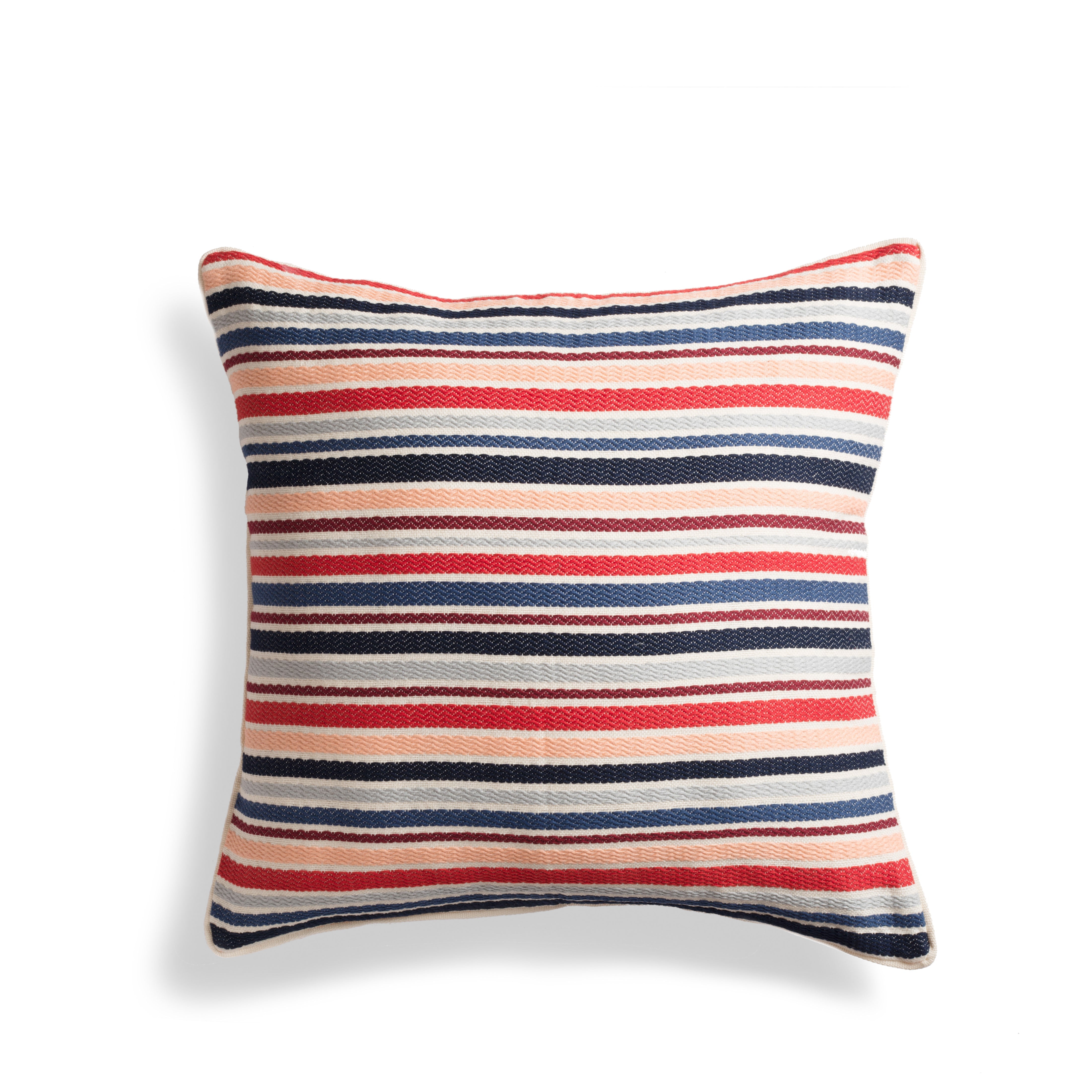 Handwoven 20" Square Pillow Santiago Raised Stripe