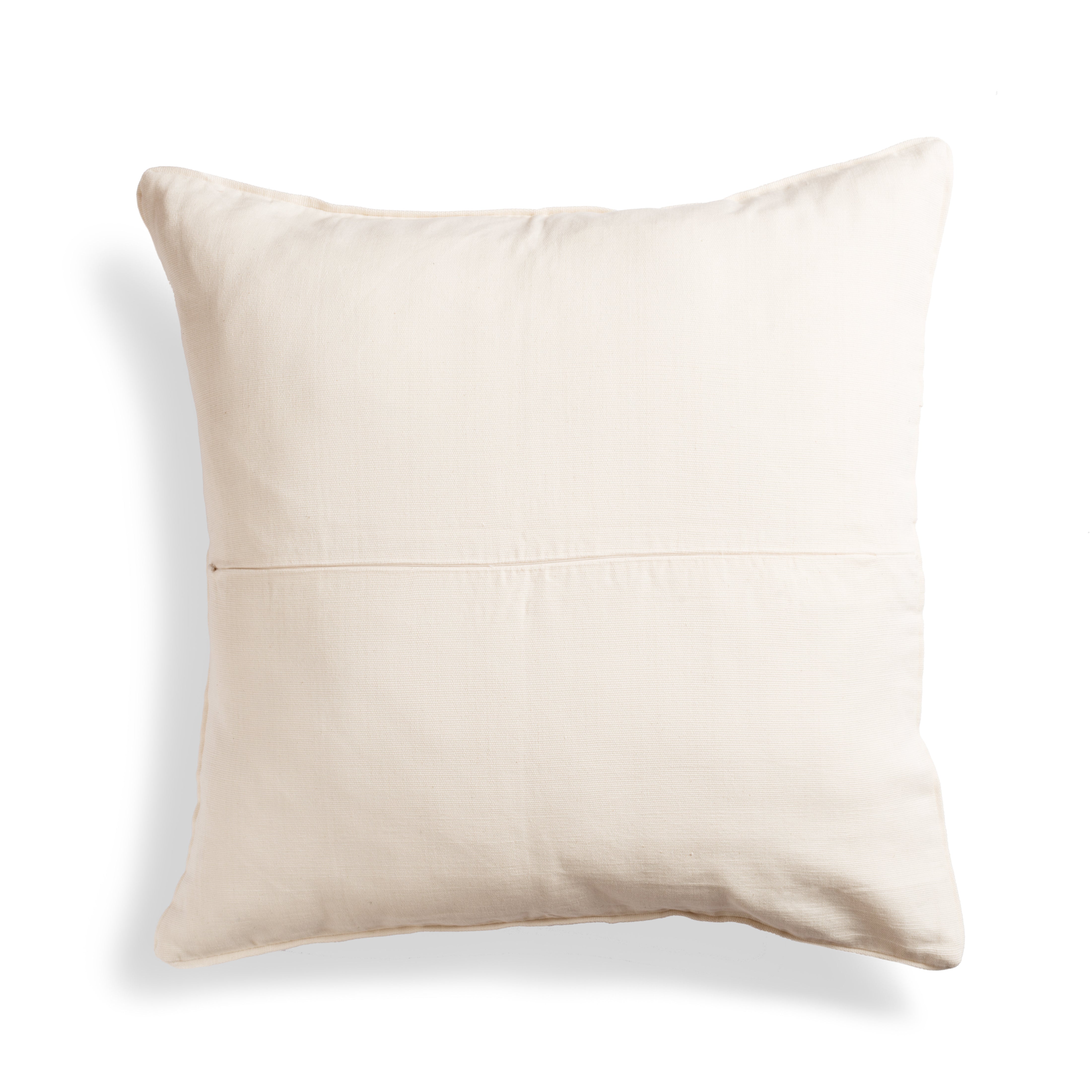 Hand woven 24" Square Pillow - Ethical Shopping at Mercado Global. The back has a solid white color.