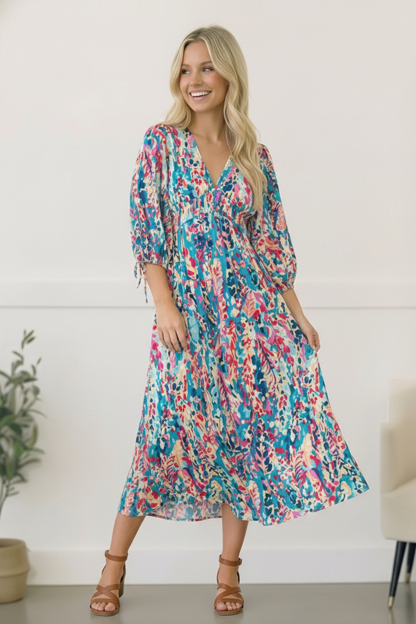Pop of Paradise Turquoise Dress - Charming Charlie