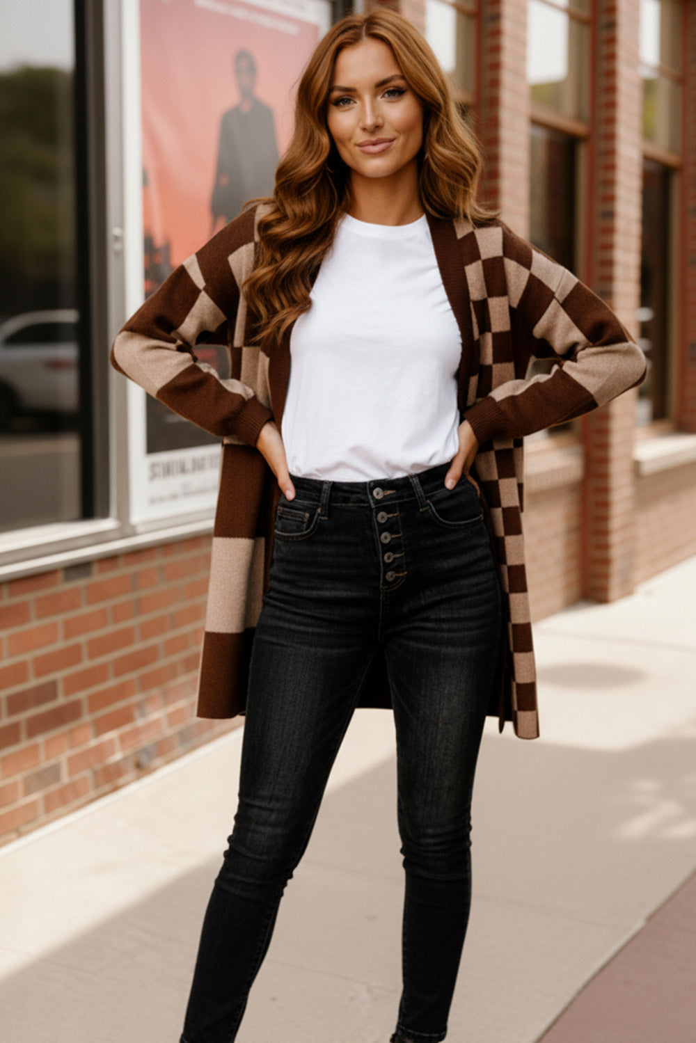 The Café Mocha Check Cardigan - Charming Charlie