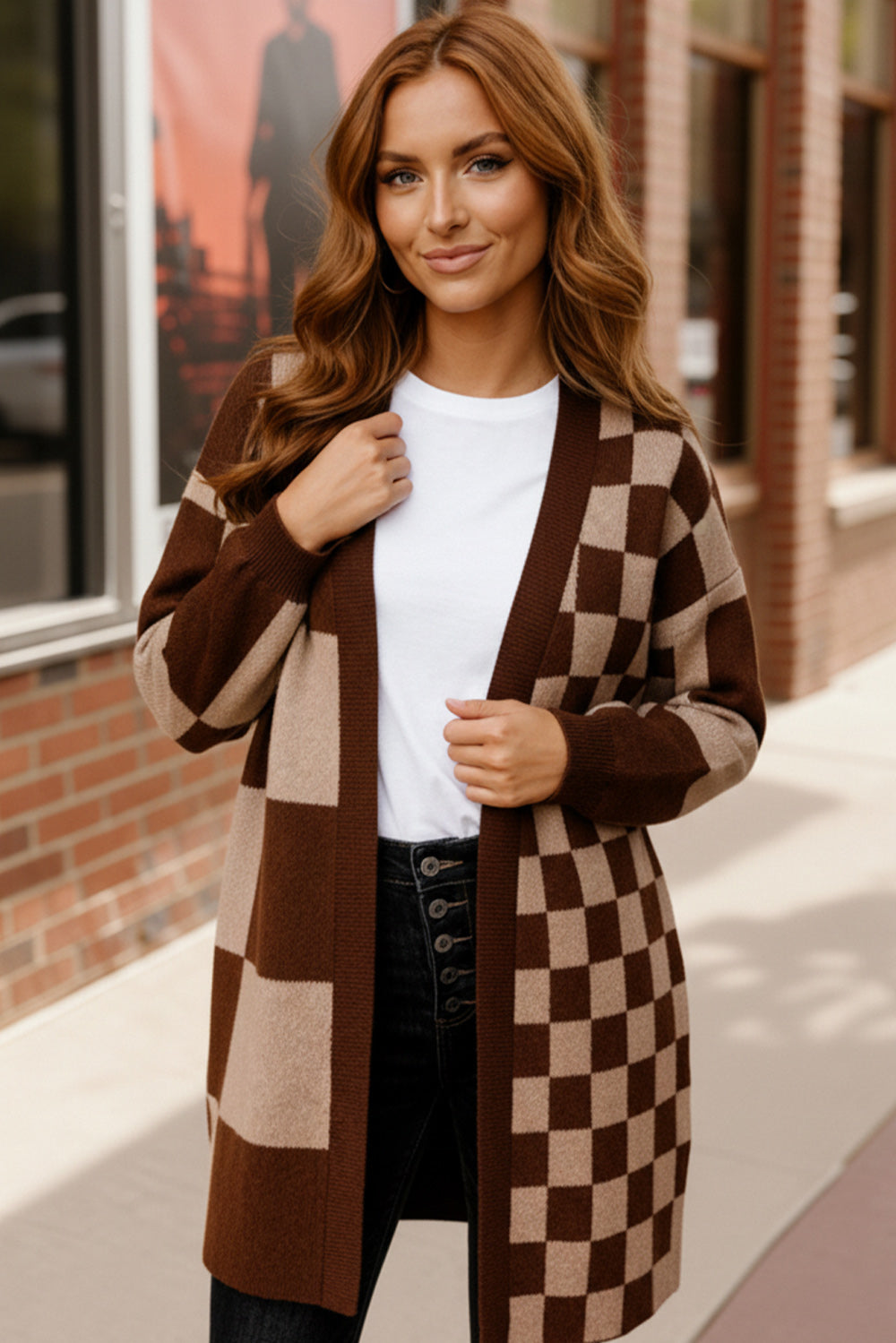 The Café Mocha Check Cardigan - Charming Charlie