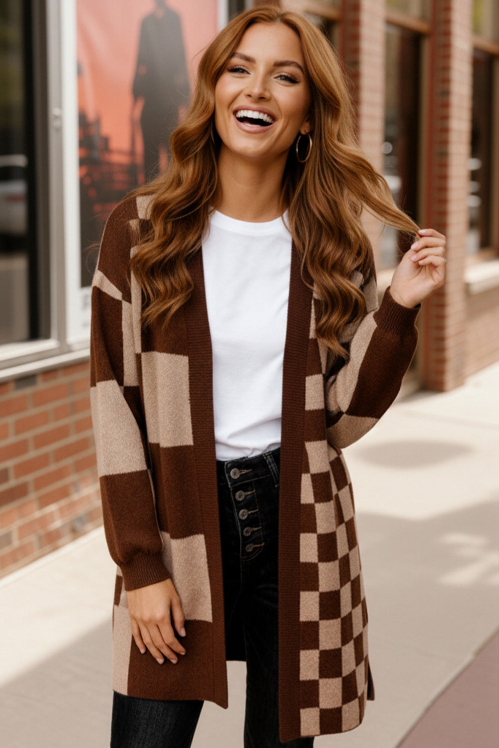 The Café Mocha Check Cardigan - Charming Charlie
