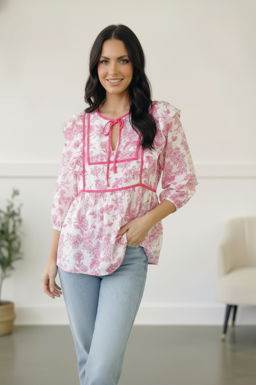 Where is the Garden Party Tie Blouse - Charming Charlie
