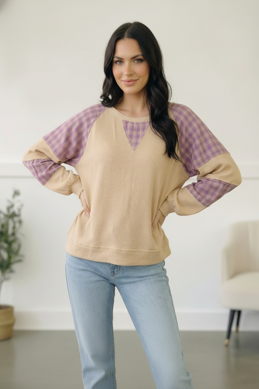 Country Cozy Oatmeal Long Sleeve Thermal - Charming Charlie