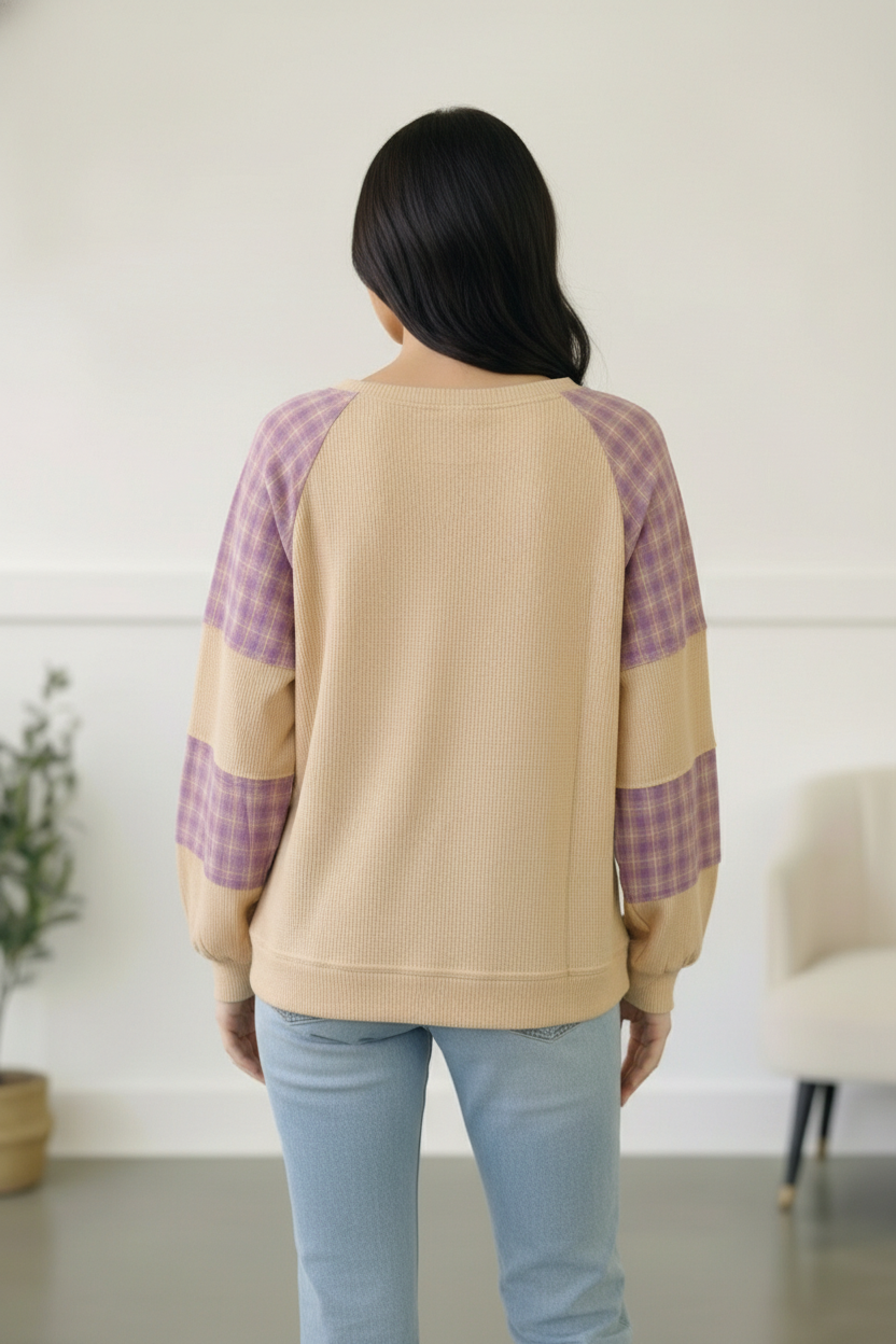Country Cozy Oatmeal Long Sleeve Thermal - Charming Charlie