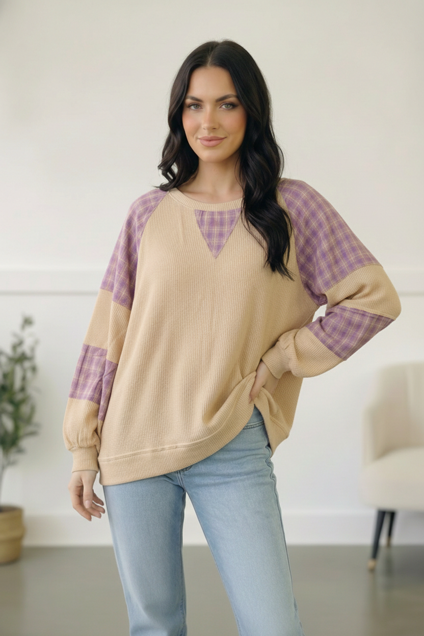 Country Cozy Oatmeal Long Sleeve Thermal - Charming Charlie