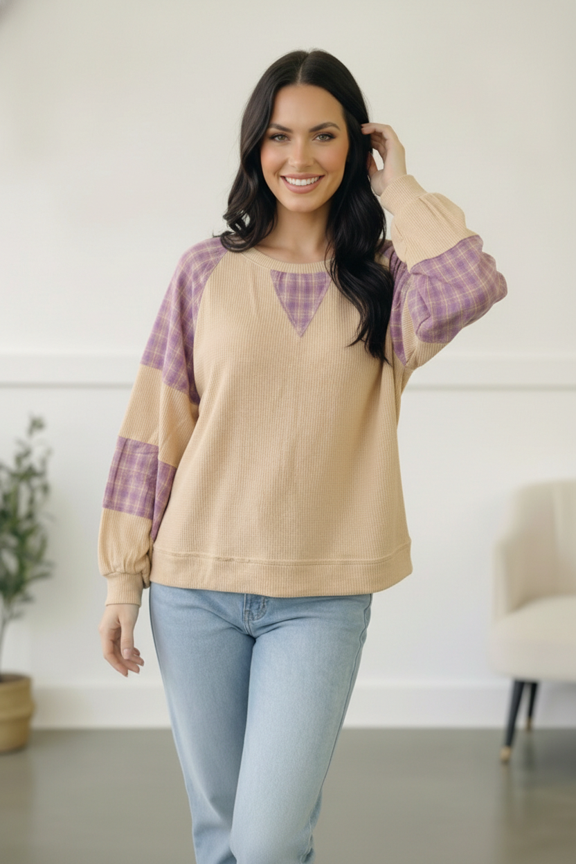 Country Cozy Oatmeal Long Sleeve Thermal - Charming Charlie