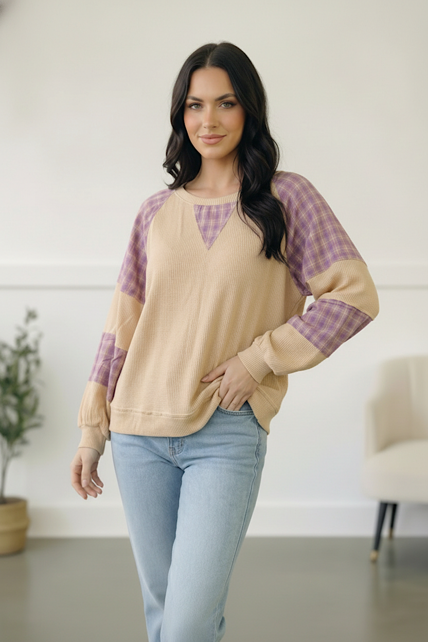 Country Cozy Oatmeal Long Sleeve Thermal - Charming Charlie