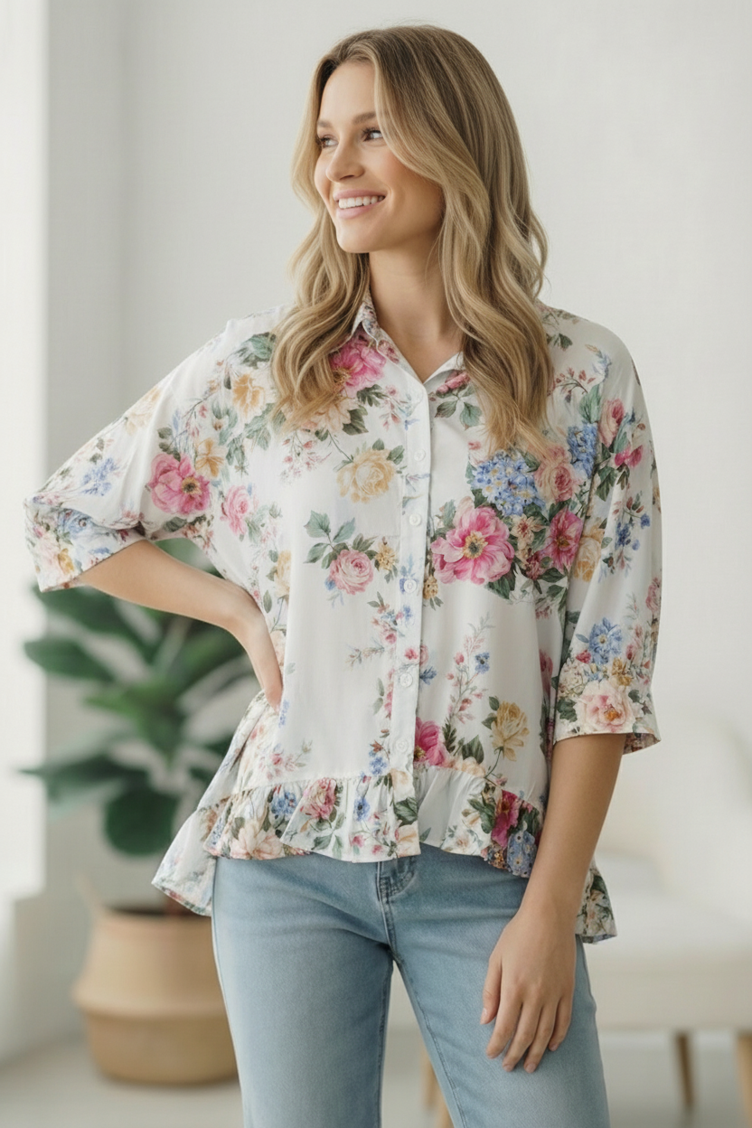 Home for the Weekend Floral Peplum Blouse - Charming Charlie