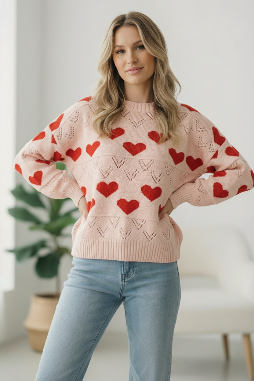 A Love Note Heart Sweater - Charming Charlie