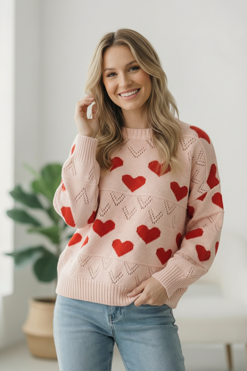 A Love Note Heart Sweater - Charming Charlie