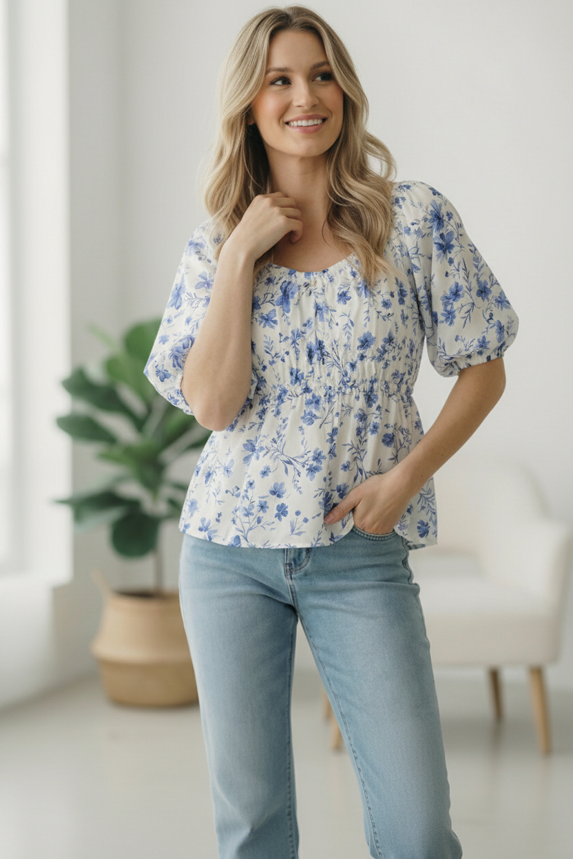 Sunday in Provence Peplum Blouse - Charming Charlie