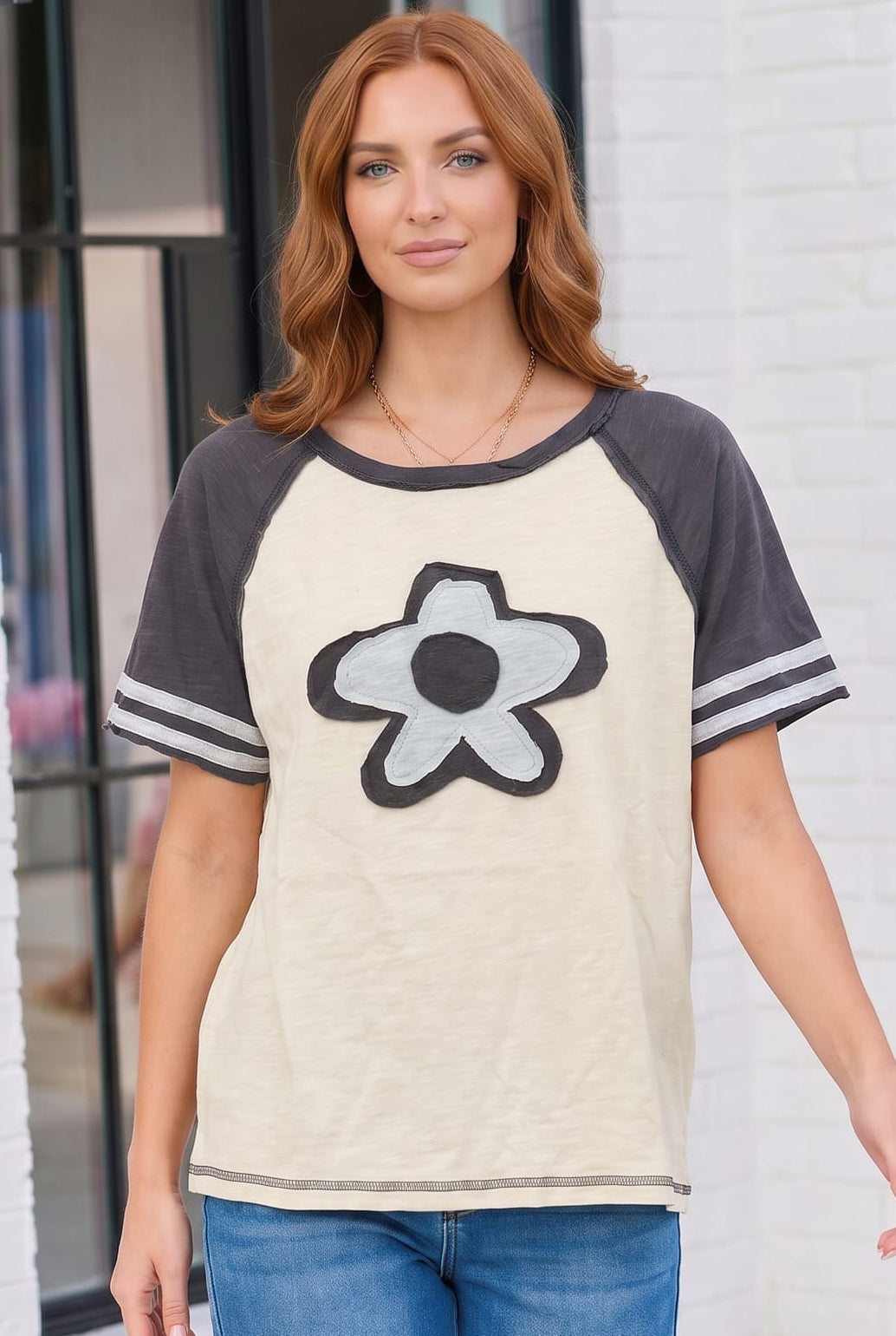 Retro Flower Power Baseball Tee - Charming Charlie