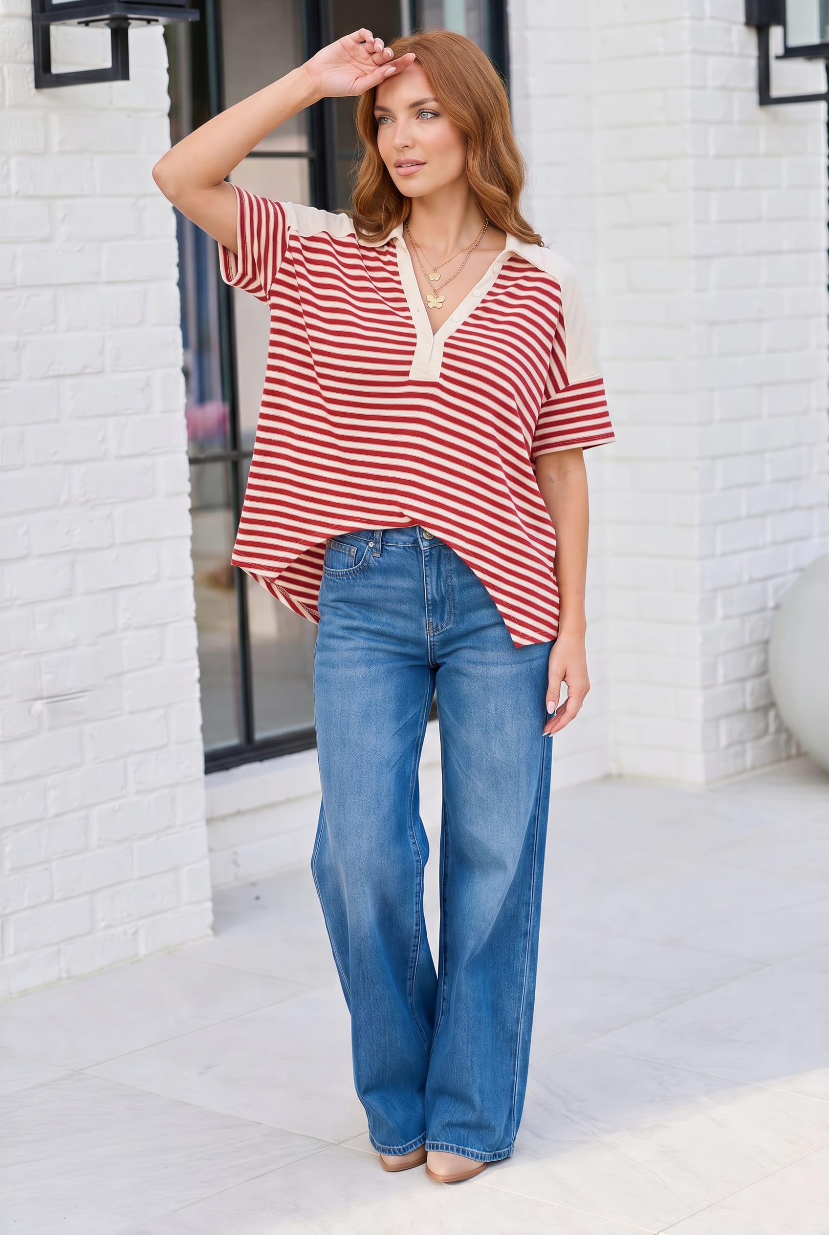 Shark Bite Color Block Top - Charming Charlie