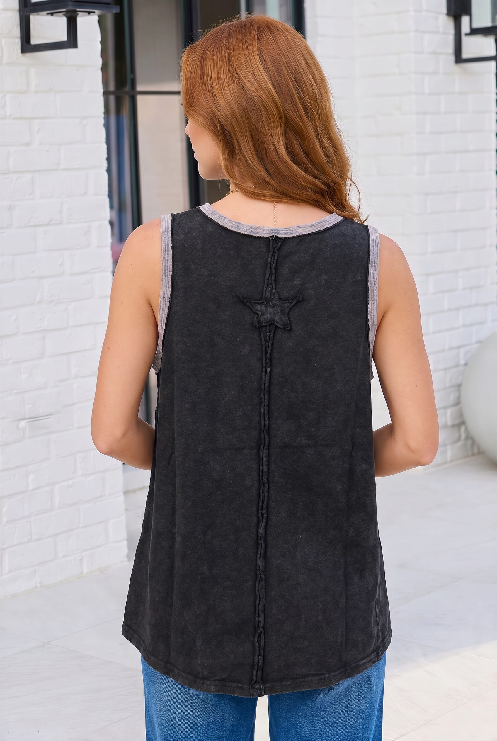 Star Power Mineral Washed Tank Top - Charming Charlie