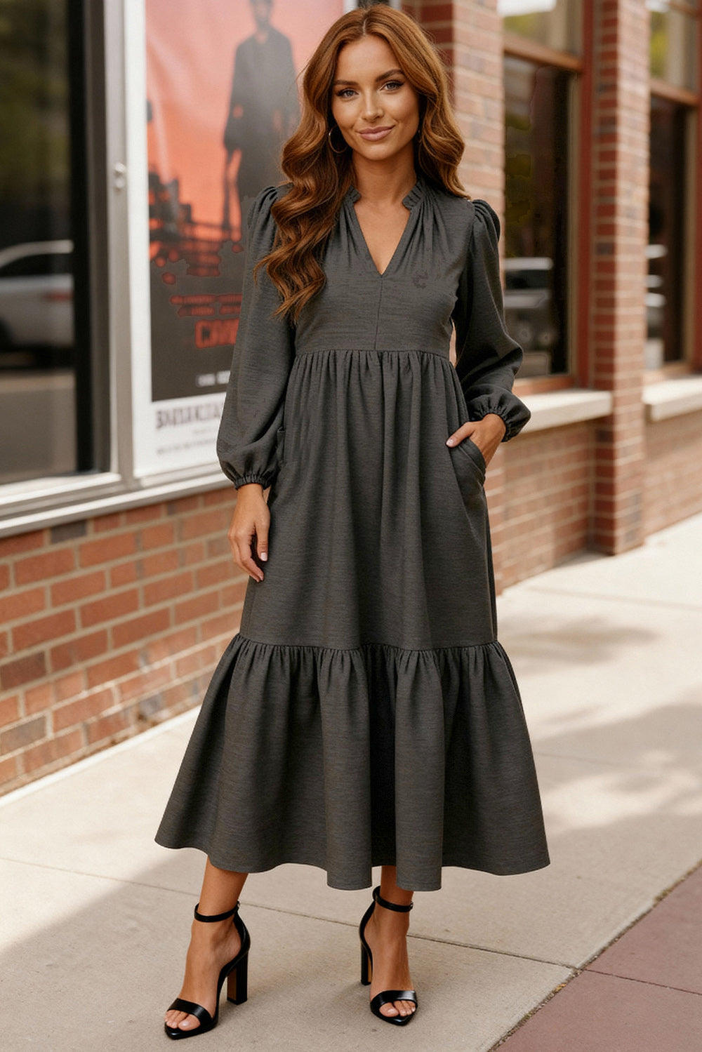 Slate Serenade Maxi Dress - Charming Charlie