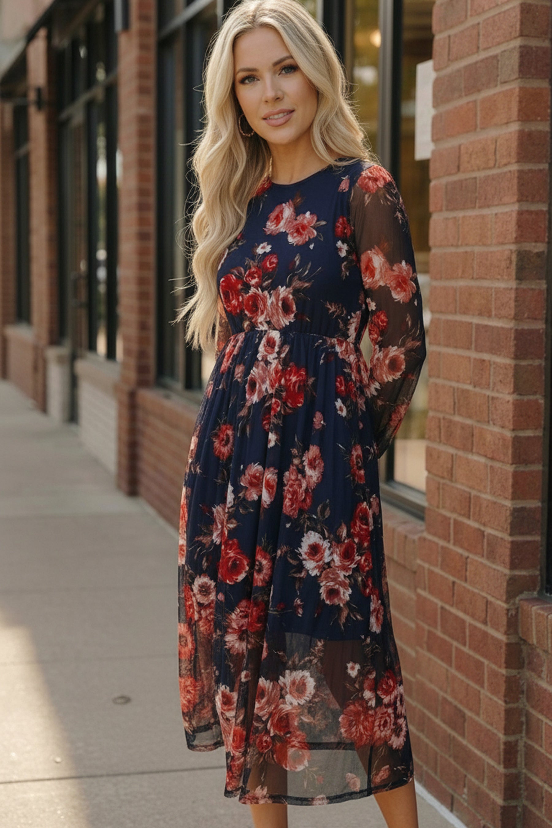 Rosy Romance Mesh Dress - Charming Charlie