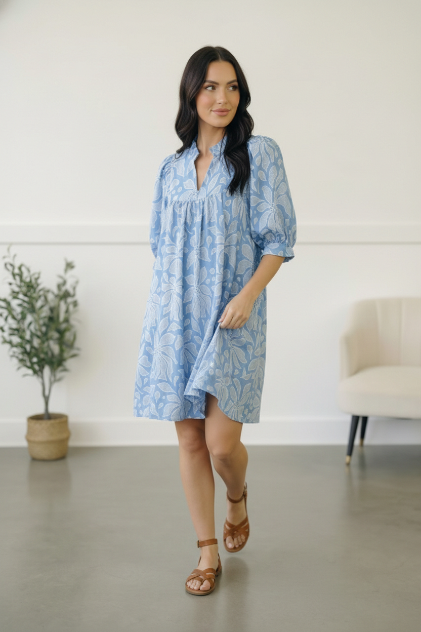 Garden at the Harbor Blue Dress - Charming Charlie