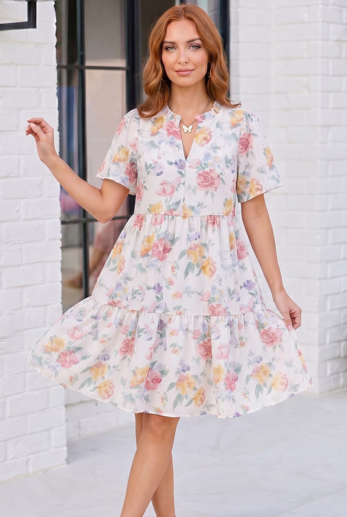 Blooming Beautifully Floral Tiered Mini Dress - Charming Charlie
