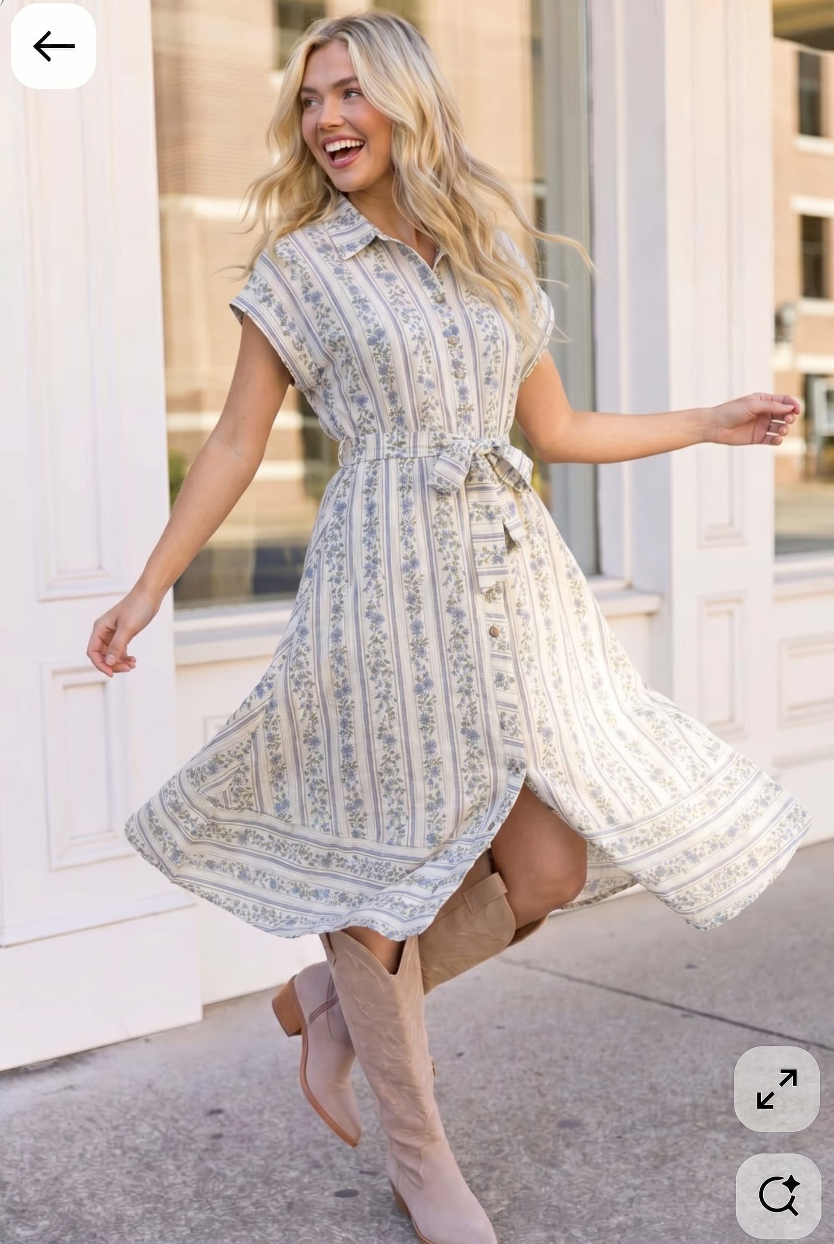 Tailored for Fun Floral Stripe Midi Dress - Charming Charlie