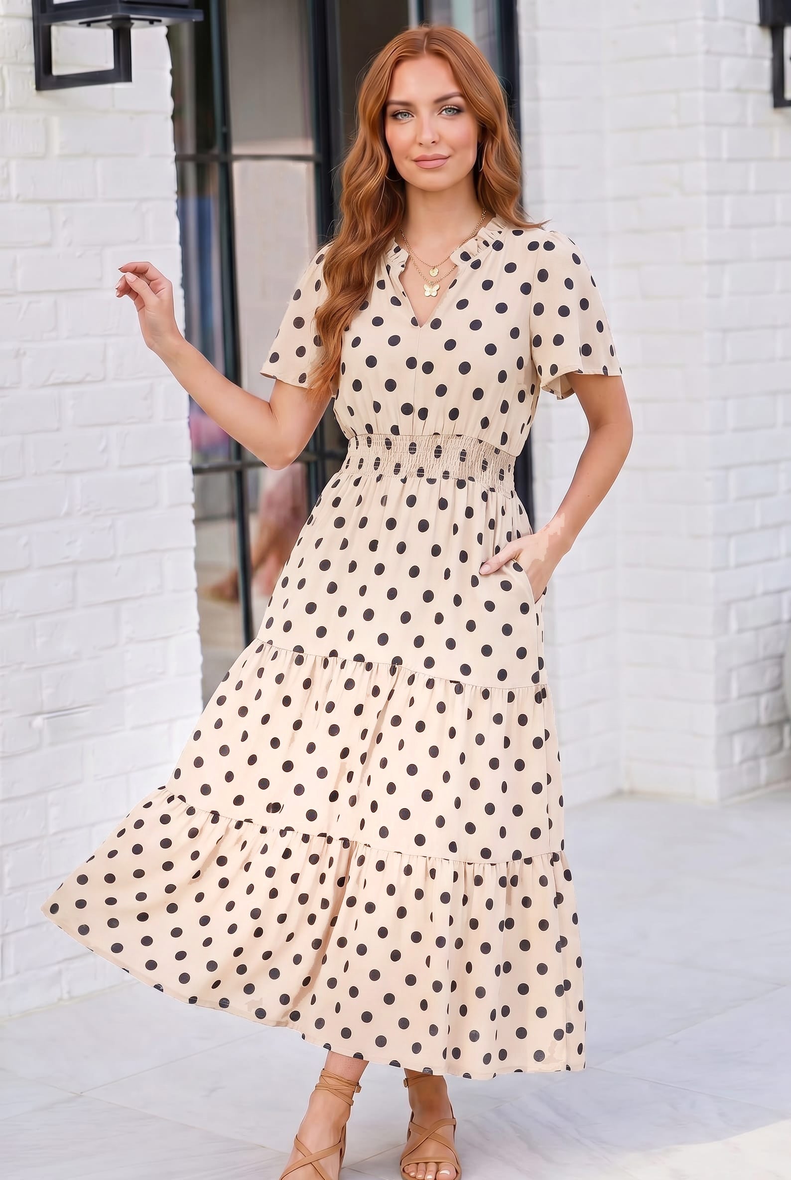 Spotted Something Sweet: Polka Dot Midi Dress - Charming Charlie