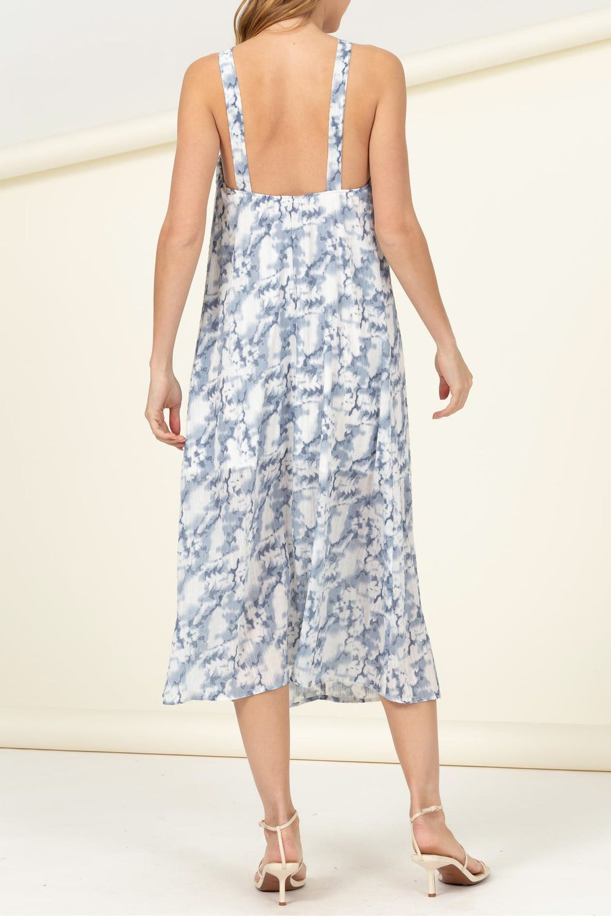 Criss Cross Neckline Novelty Printed Dress - Charming Charlie