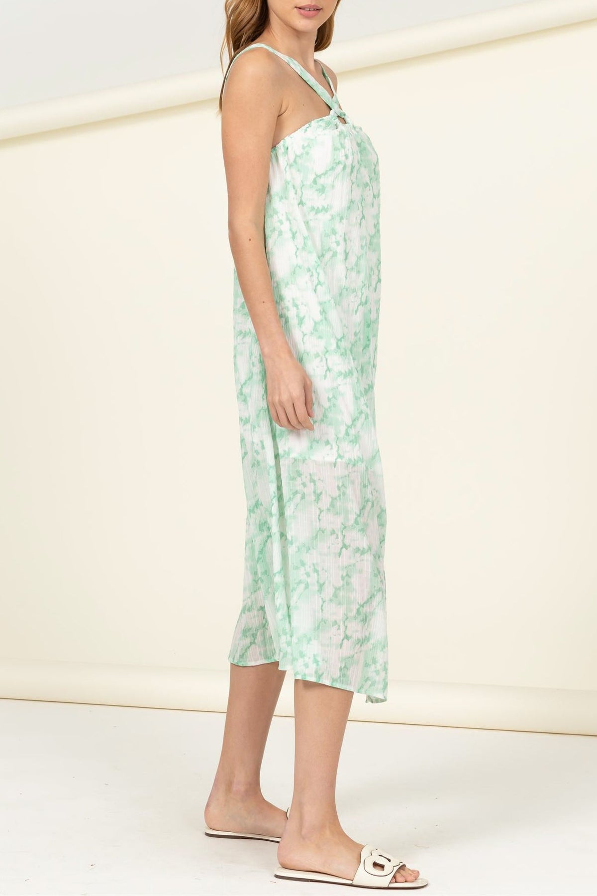 Criss Cross Neckline Novelty Printed Dress - Charming Charlie