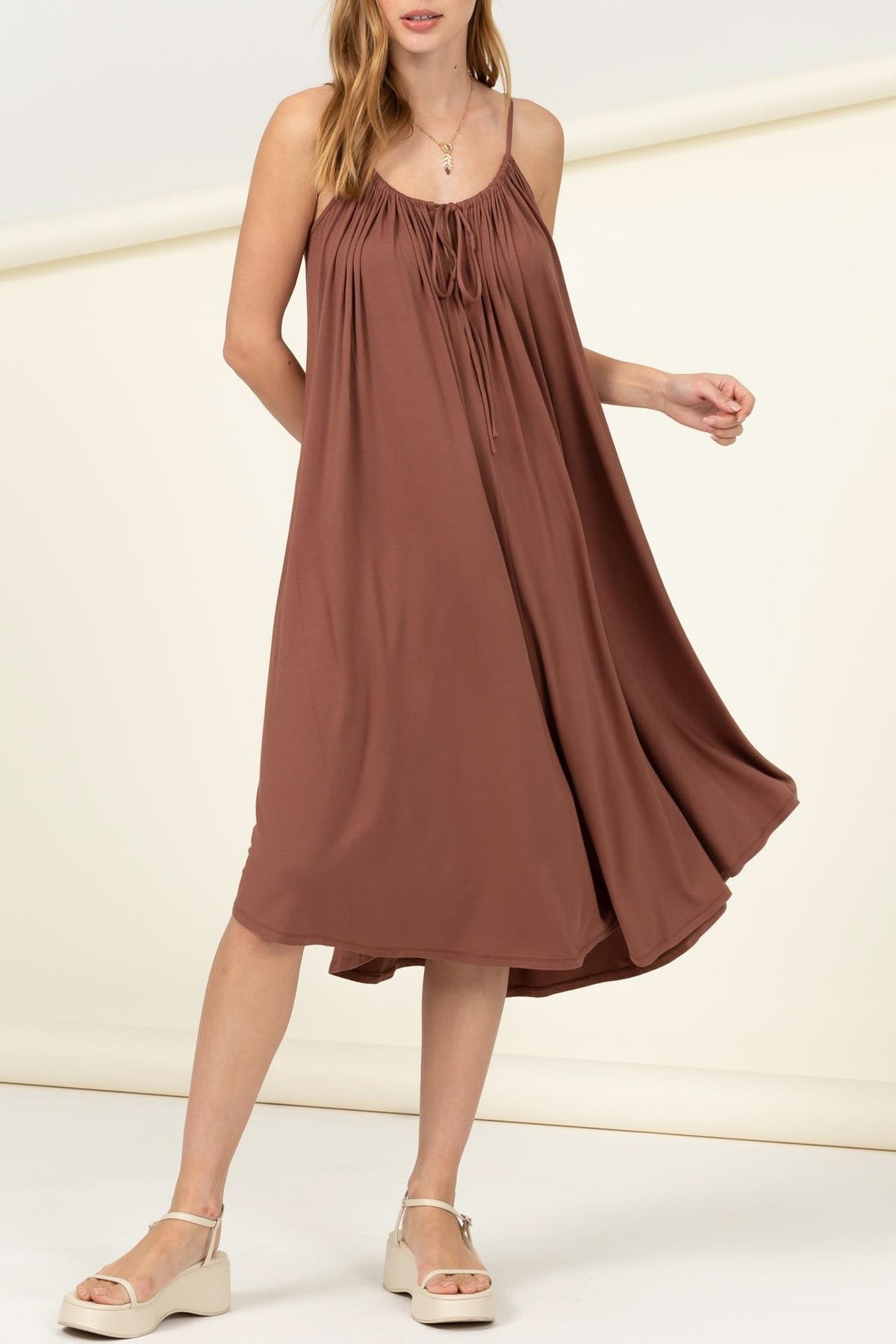 Knit Solid Flare Dress - Charming Charlie