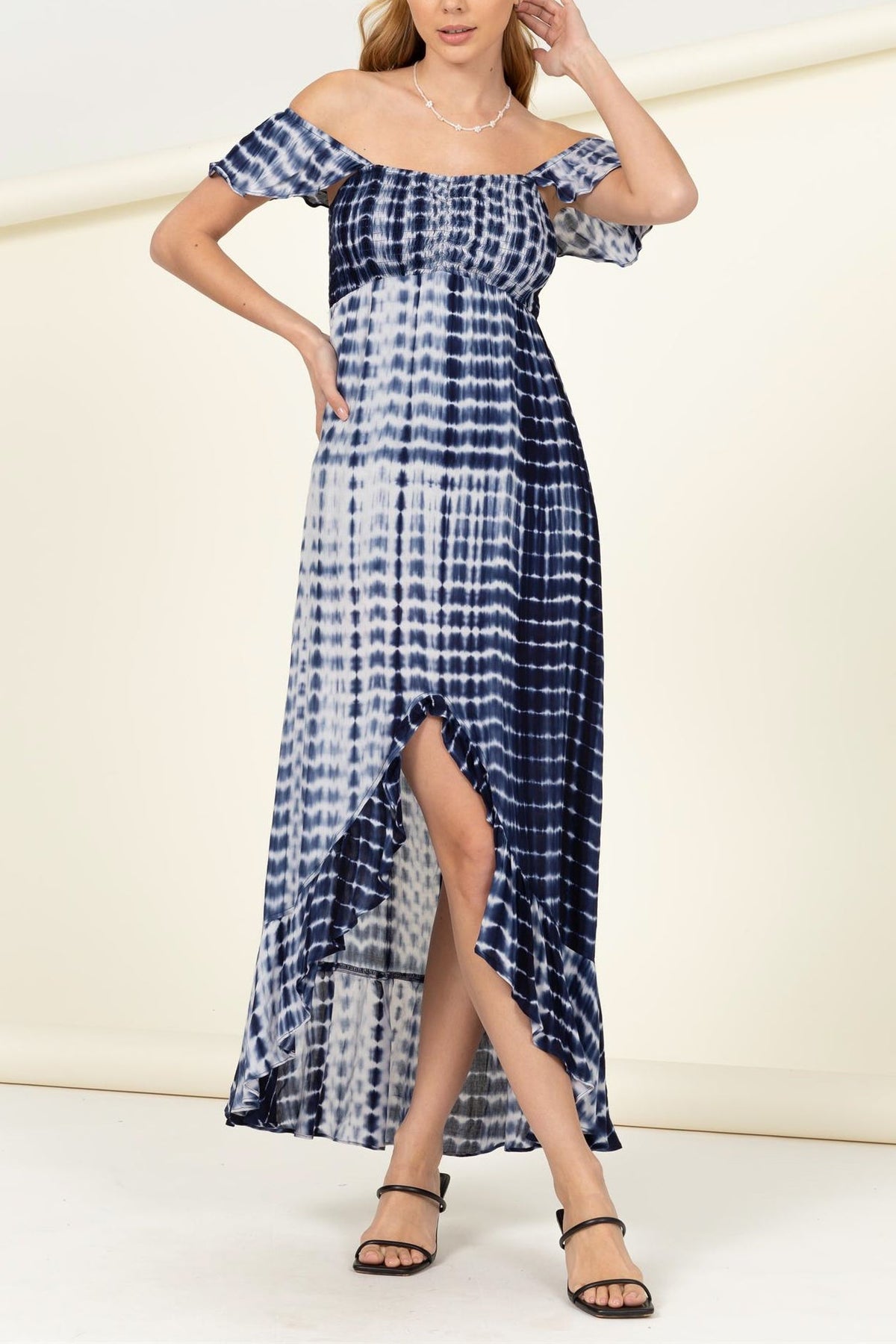 Woven Off the Shoulder Tye Dye Dress - Charming Charlie