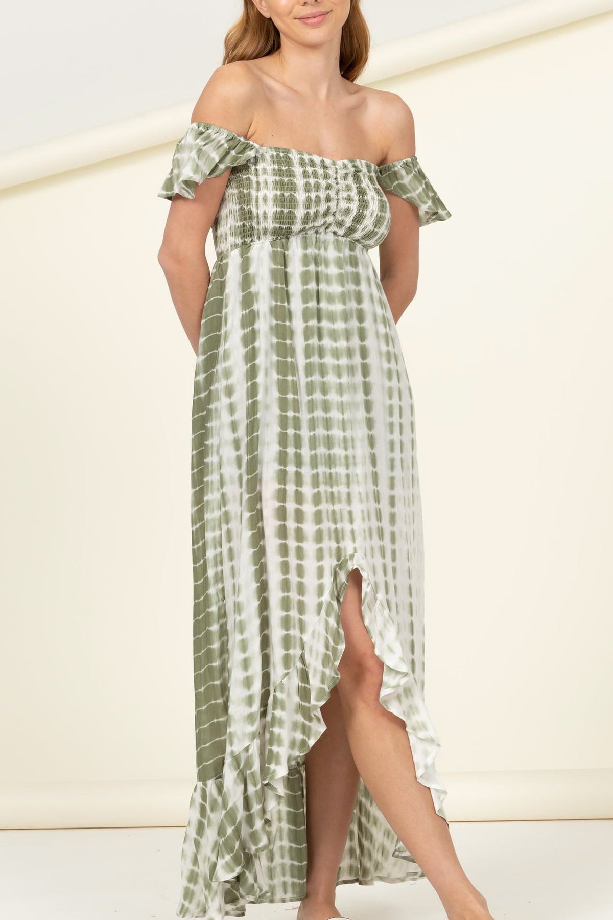 Woven Off the Shoulder Tye Dye Dress - Charming Charlie