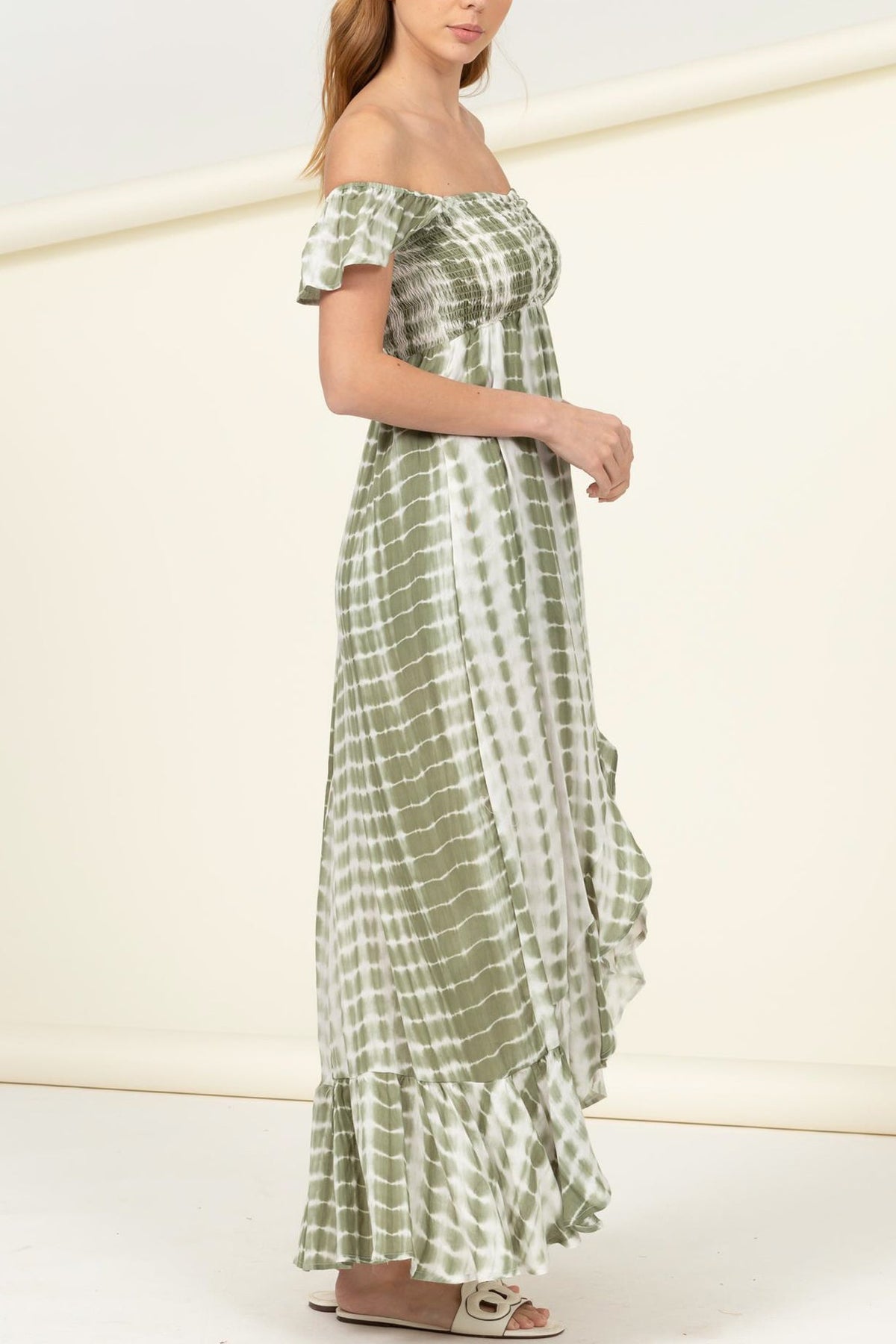 Woven Off the Shoulder Tye Dye Dress - Charming Charlie