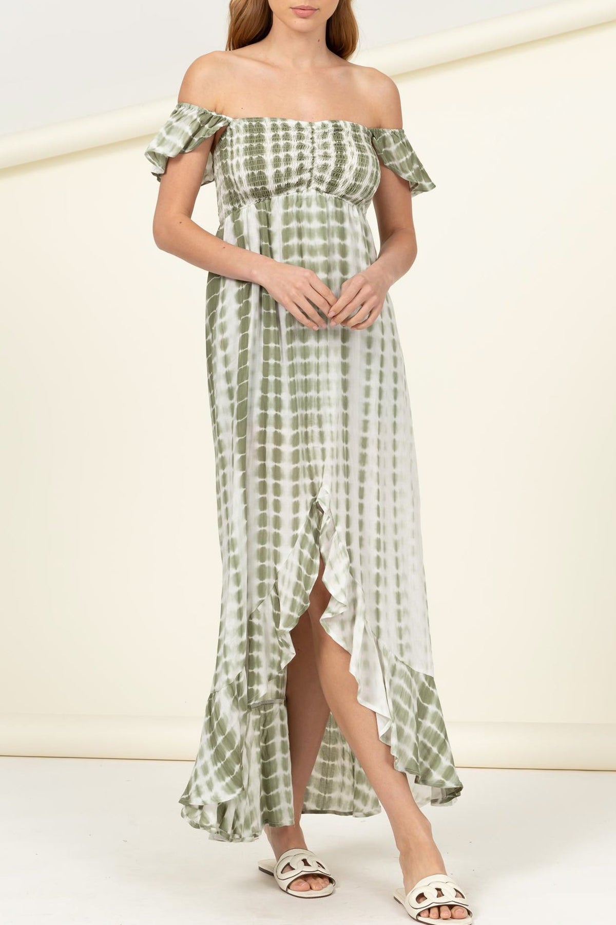 Woven Off the Shoulder Tye Dye Dress - Charming Charlie